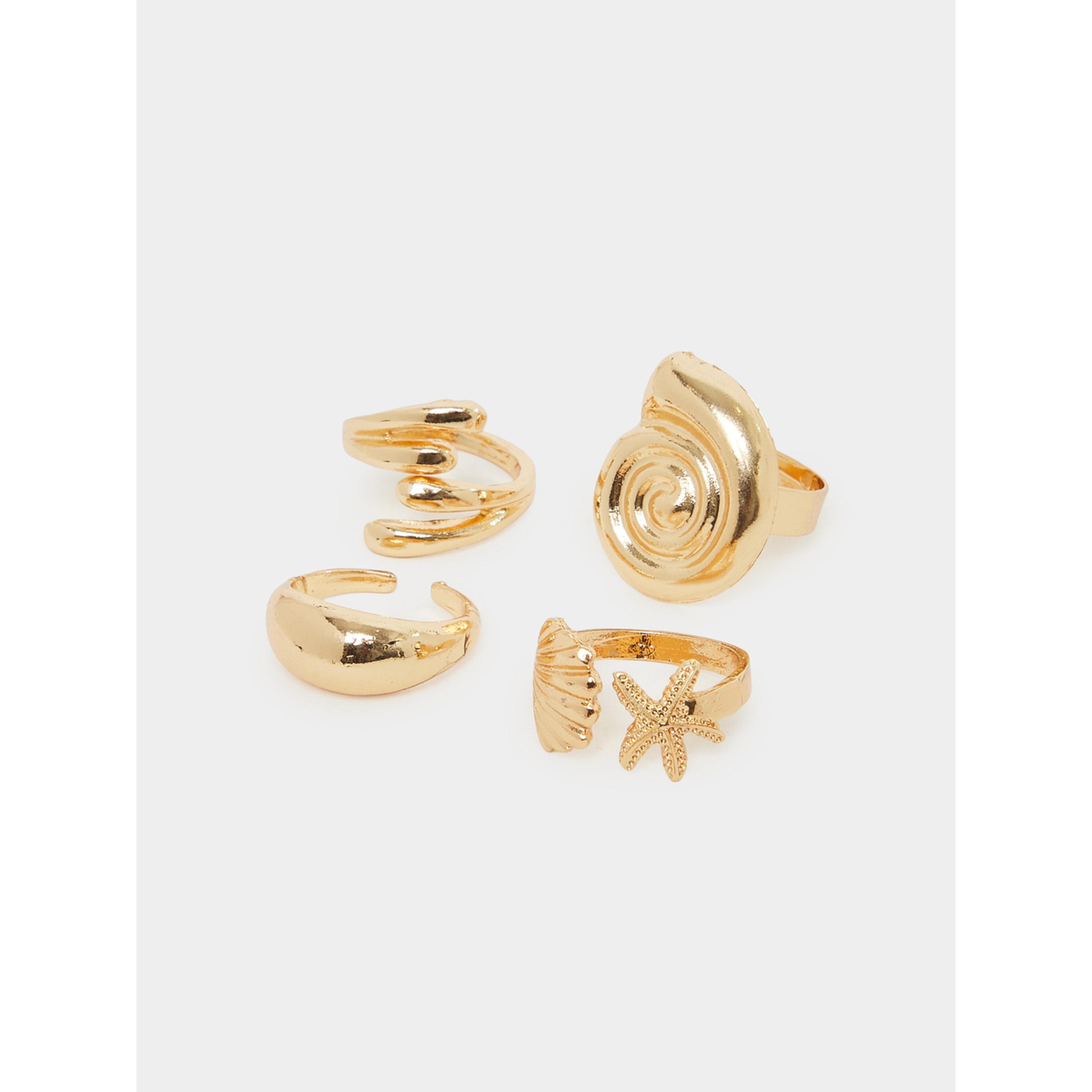 Styli Pack of 8 - Gold Statement Rings-women-watchesandjewellery-jewellery-rings-image-4