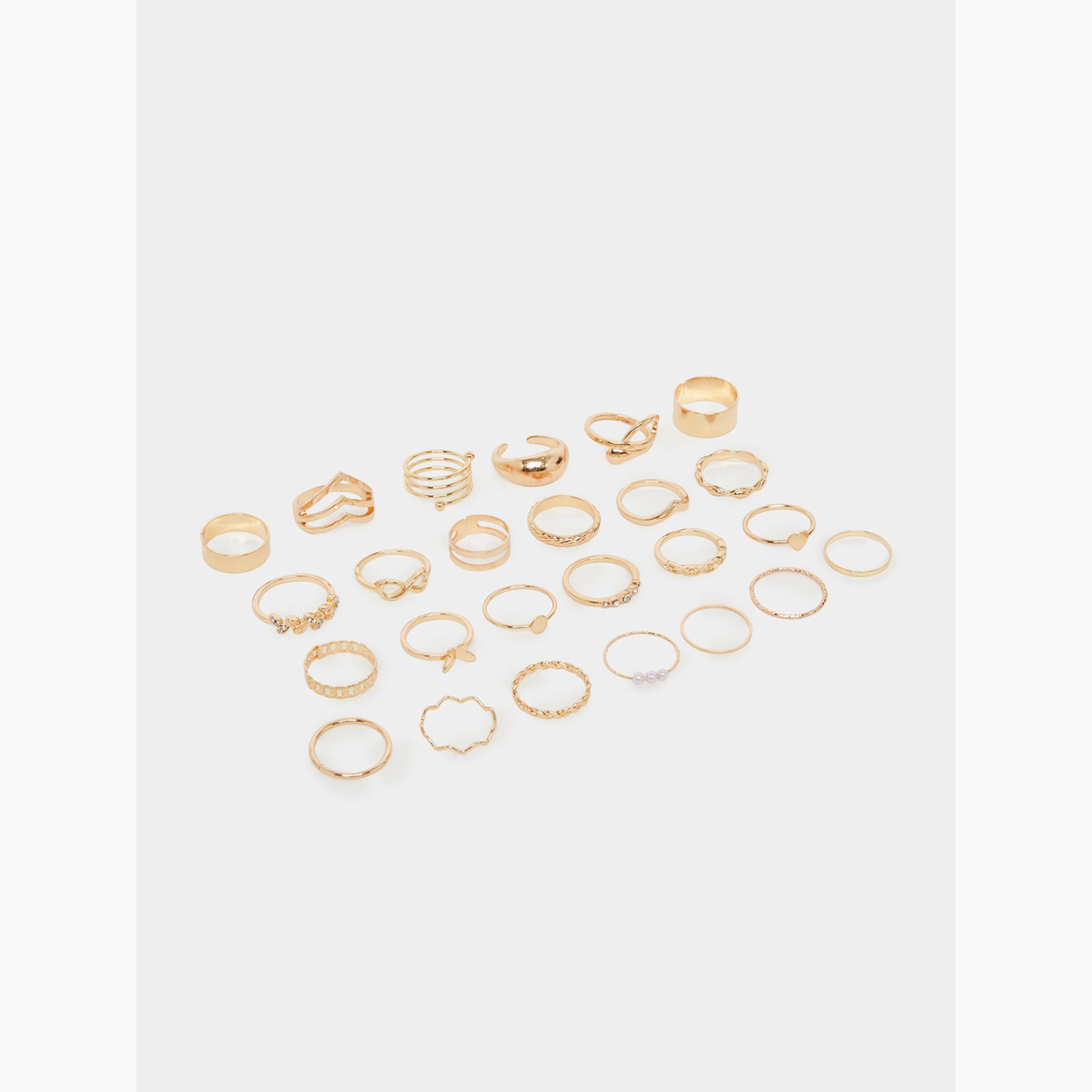 Styli Pack of 25 - Assorted Gold Rings-women-watchesandjewellery-jewellery-rings-image-1