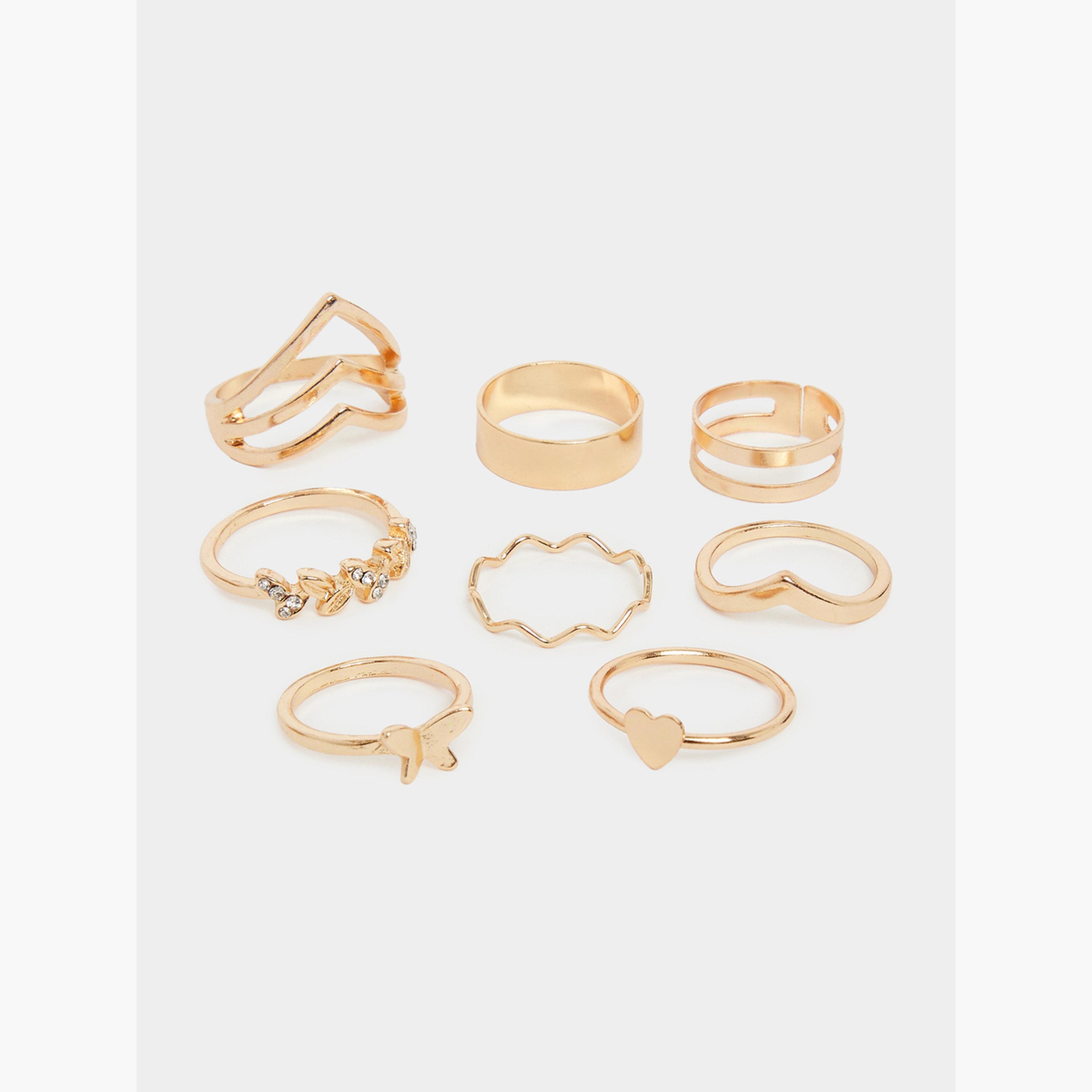 طقم خواتم ذهبية متنوعة من 25 قطعة-women-watchesandjewellery-jewellery-rings-image-3