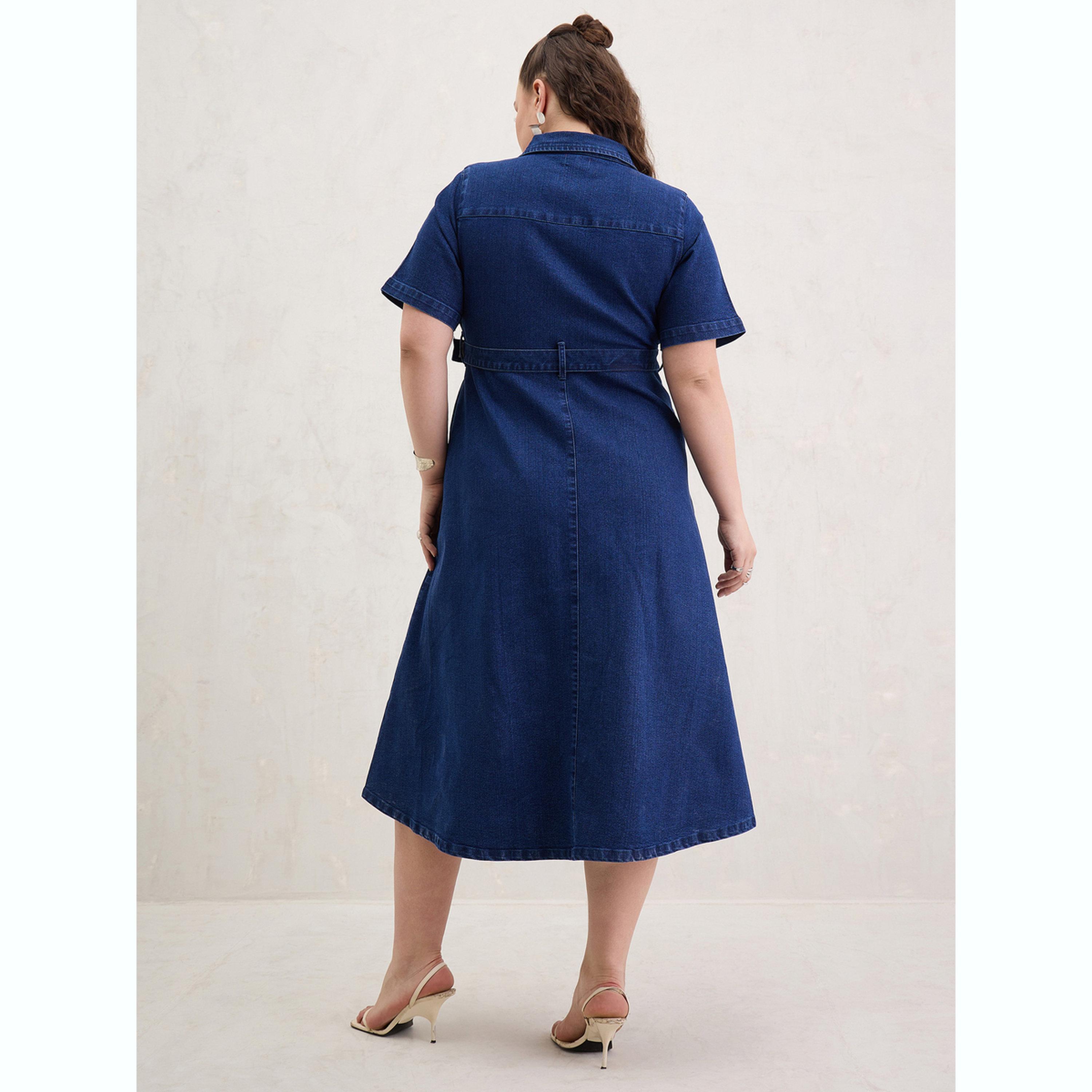 فستان ميدي دنيم بمقاس كبير وبسحاب أمامي وحافة واسعة-women-clothing-dresses-image-4