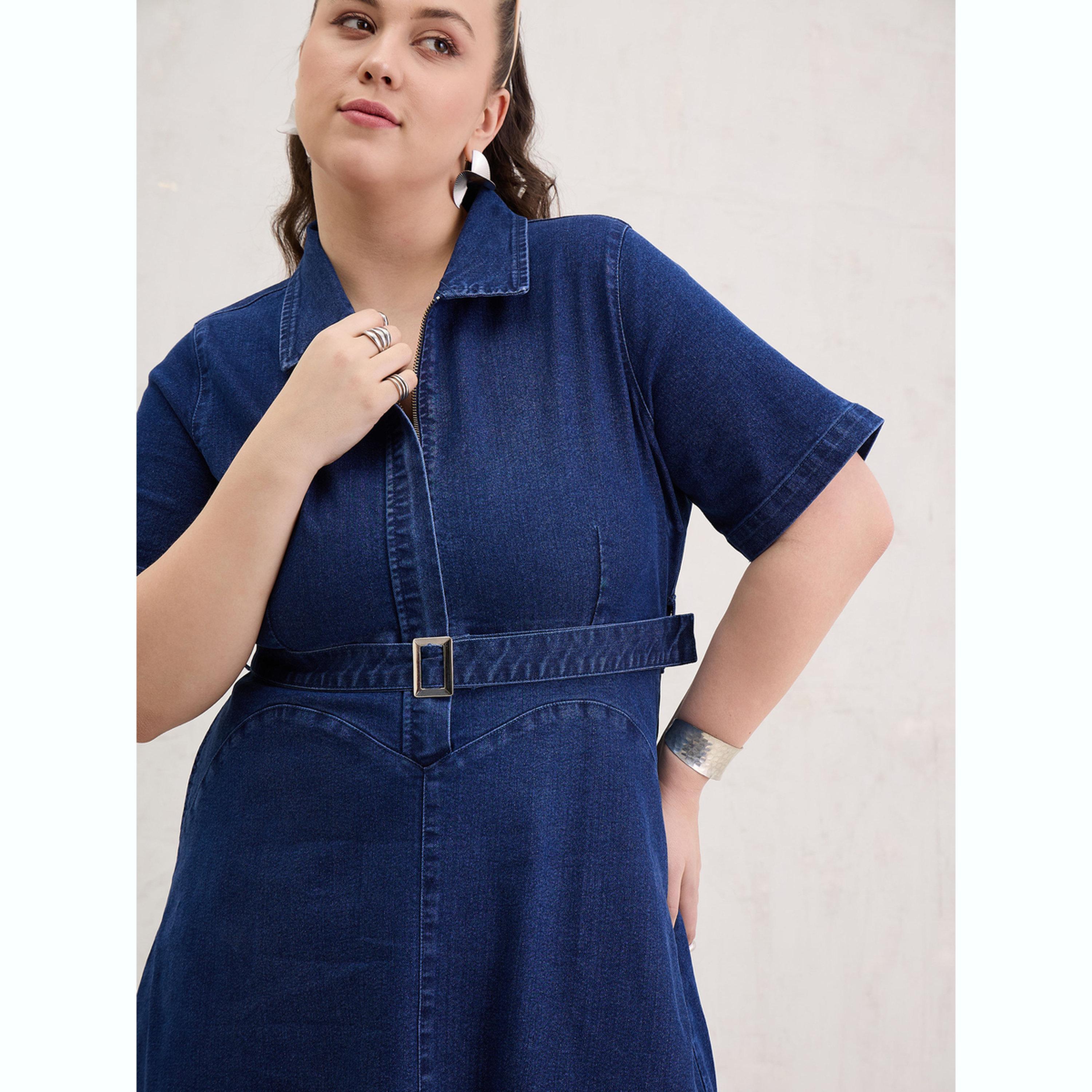فستان ميدي دنيم بمقاس كبير وبسحاب أمامي وحافة واسعة-women-clothing-dresses-image-6
