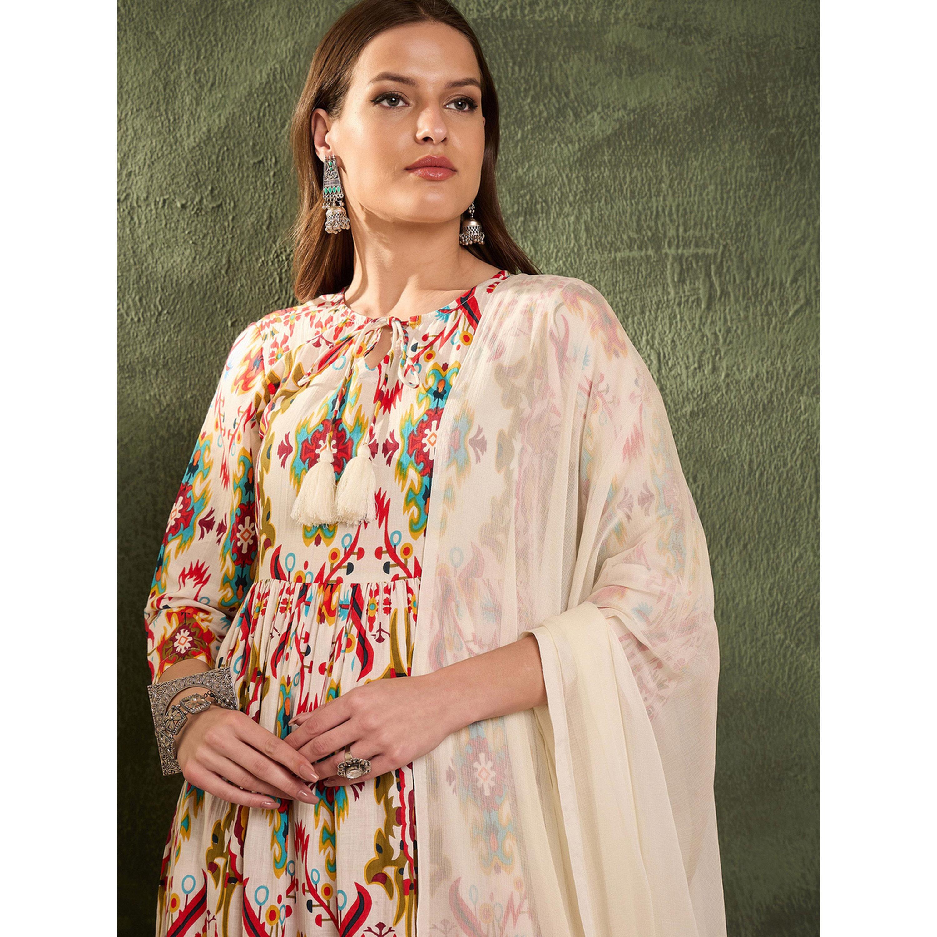 Sassafras Women Red Printed Cotton Kurta with Pants and Dupatta Set-women-clothing-coordsets-image-4