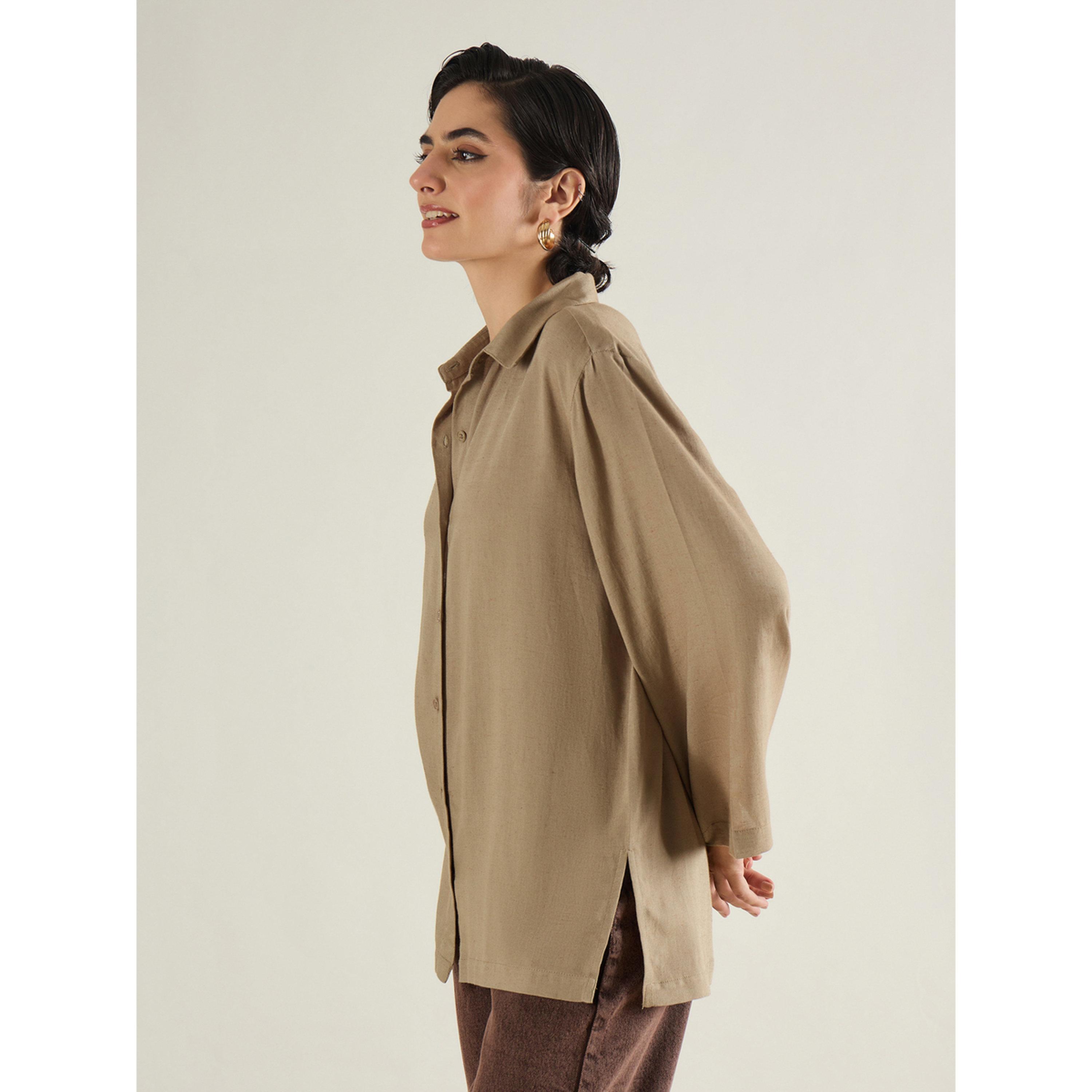بلوزة كتان واسعة بأزرار غلق وأكمام طويلة-women-clothing-shirtsandblouses-shirts-image-3