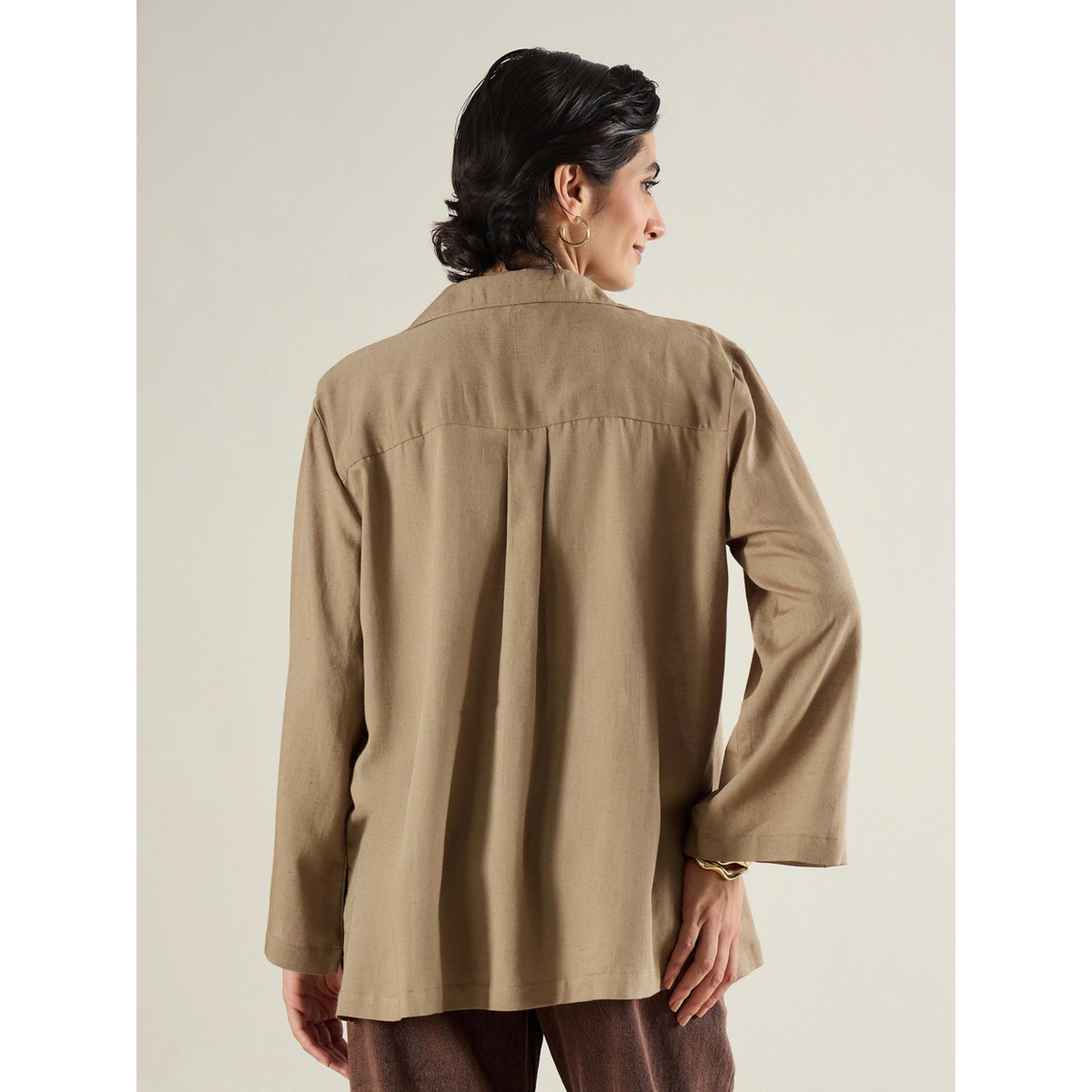 بلوزة كتان واسعة بأزرار غلق وأكمام طويلة-women-clothing-shirtsandblouses-shirts-image-5