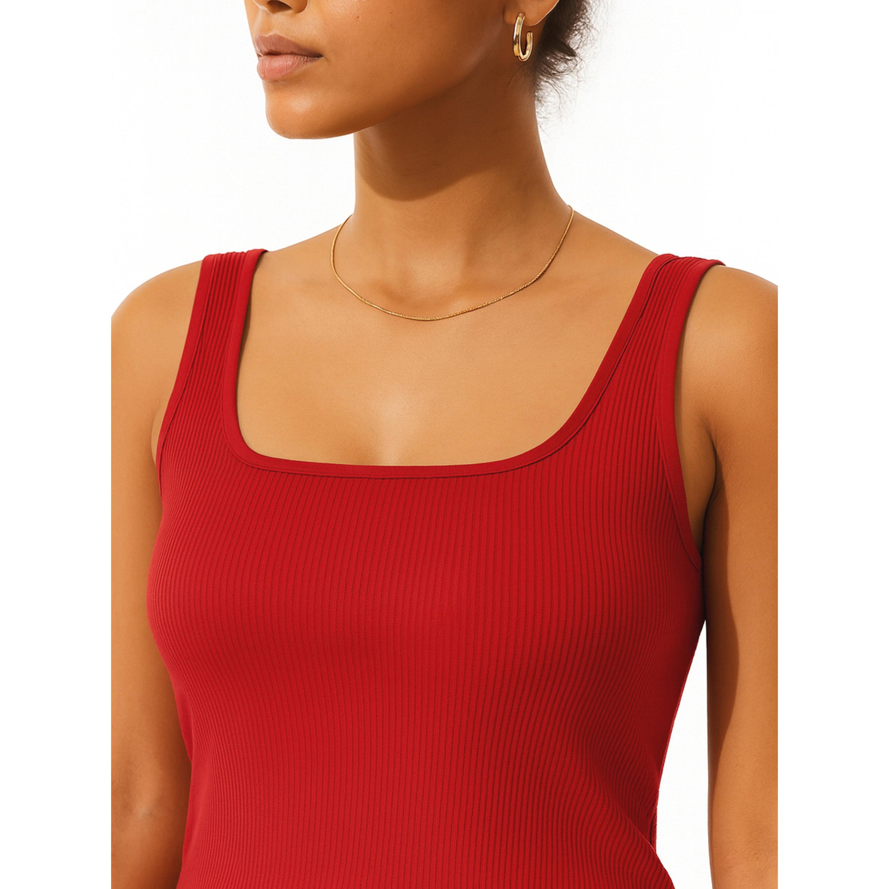 Sassafras Women Red Rib Sleeveless Top-women-clothing-tshirts-image-4