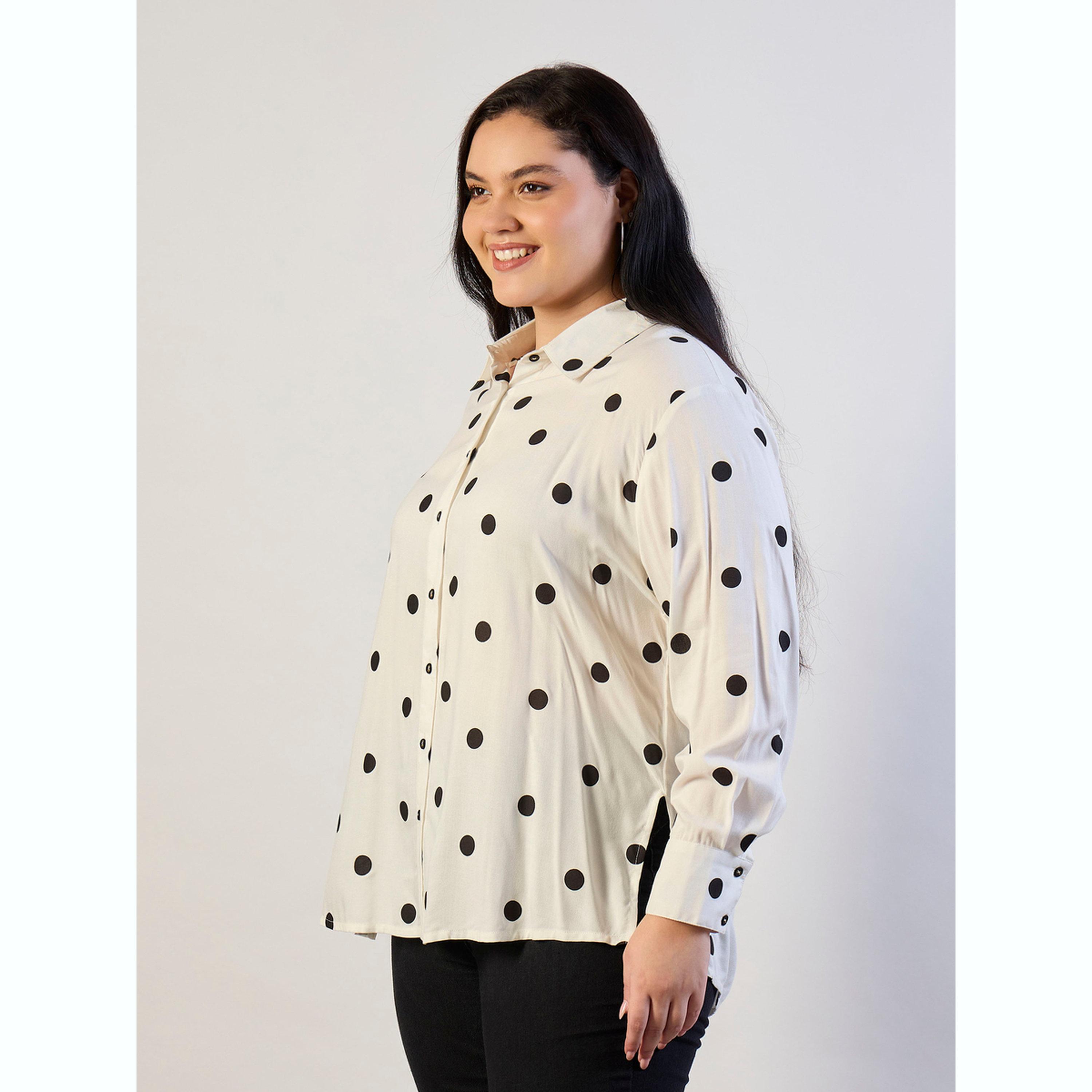 بلوزة بمقاس كبير وبأكمام طويلة وطبعات نقاط-women-clothing-shirtsandblouses-shirts-image-3
