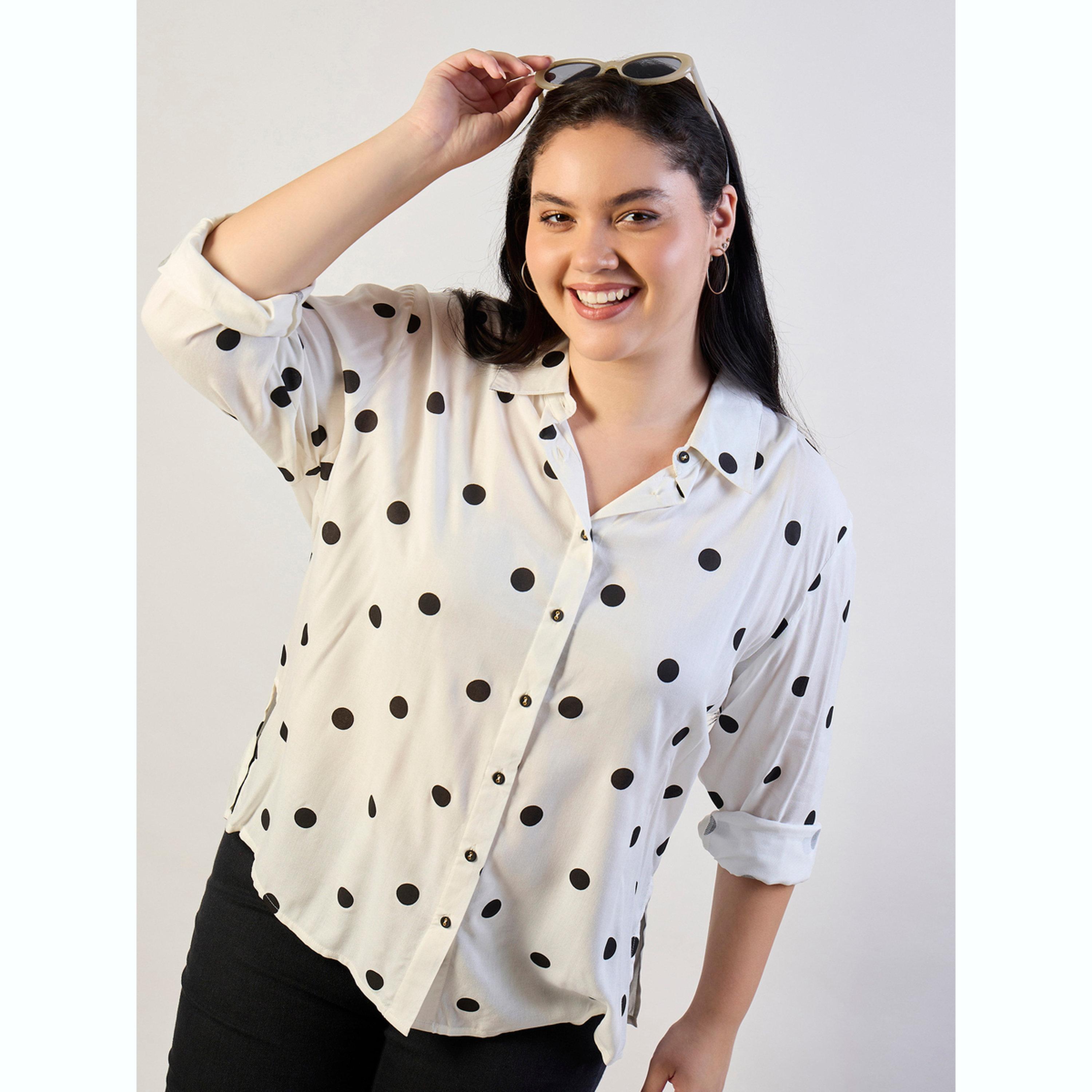 بلوزة بمقاس كبير وبأكمام طويلة وطبعات نقاط-women-clothing-shirtsandblouses-shirts-image-4