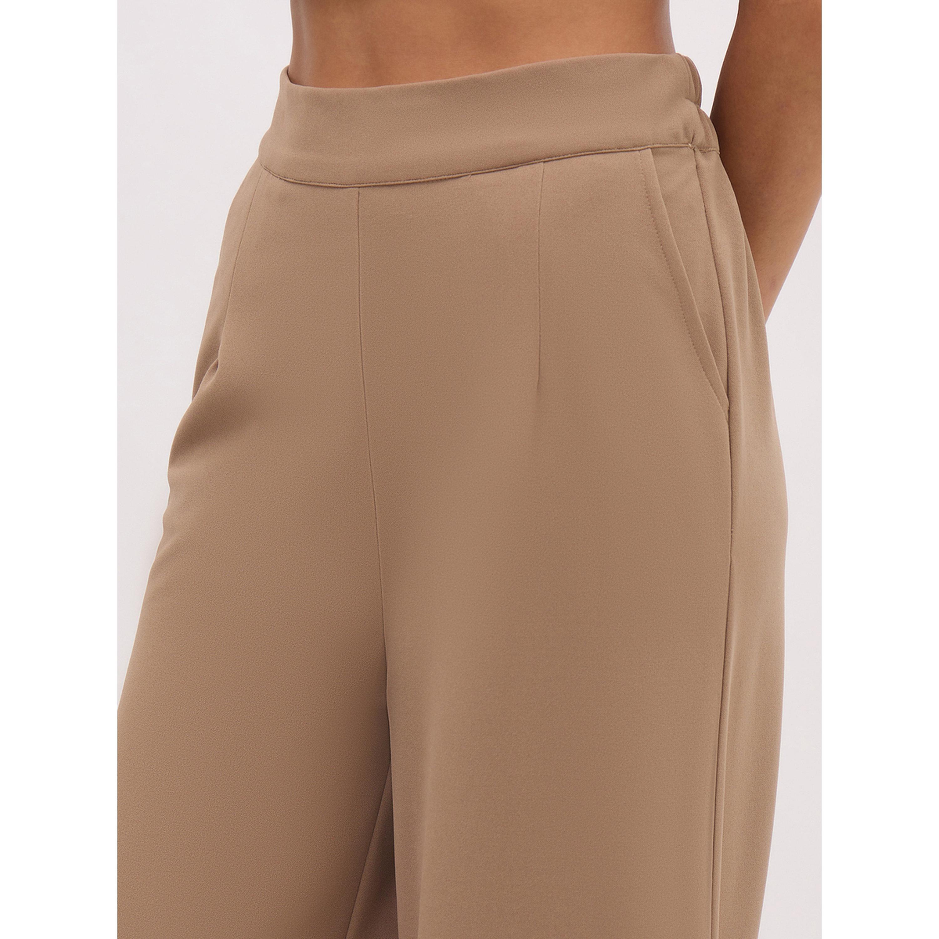 بنطال مستقيم بكسرات أمامية وجيوب مائلة بيج-women-clothing-bottoms-joggers-image-4
