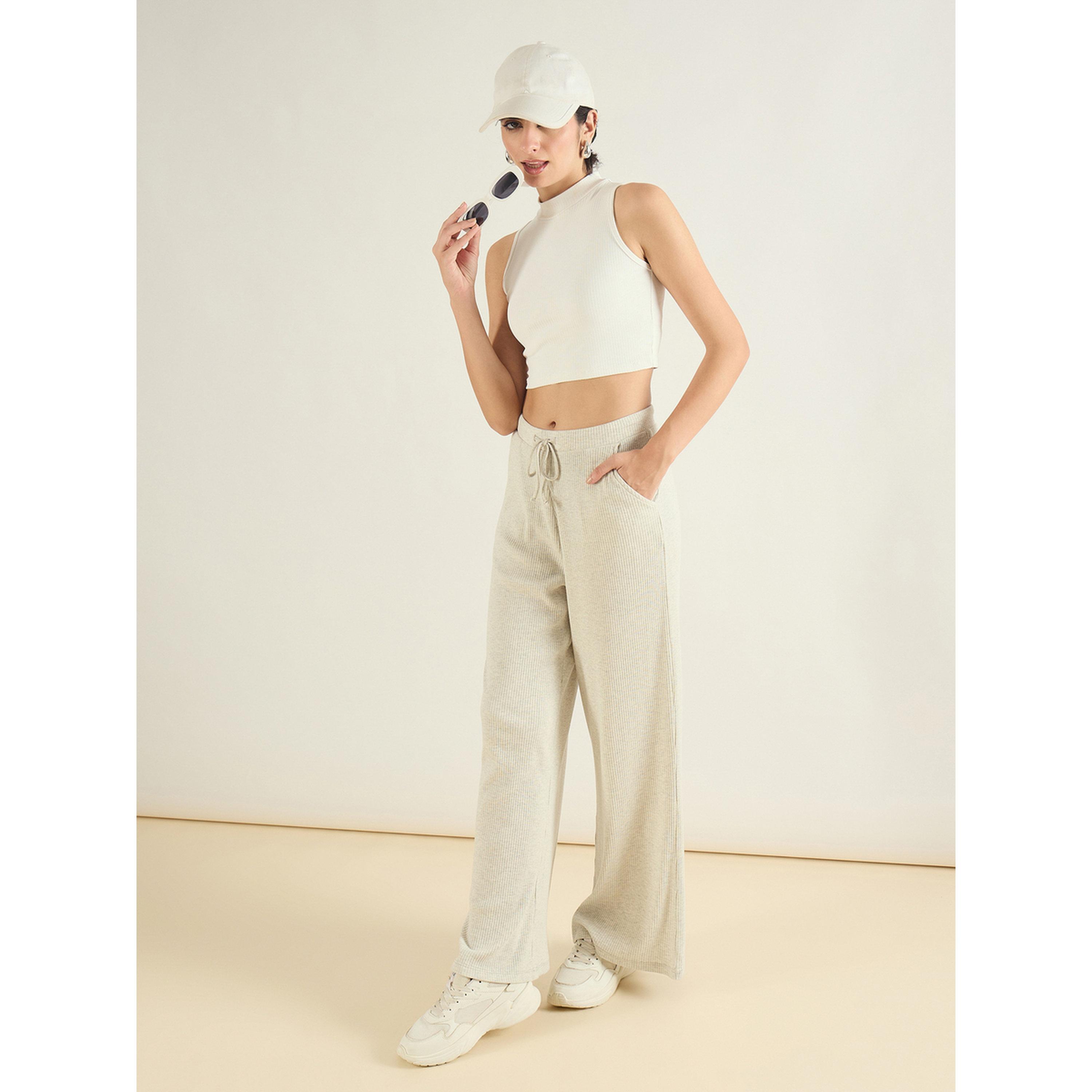 بنطال نسائي مريح مضلع بأرجل واسعة-women-clothing-bottoms-joggers-image-2