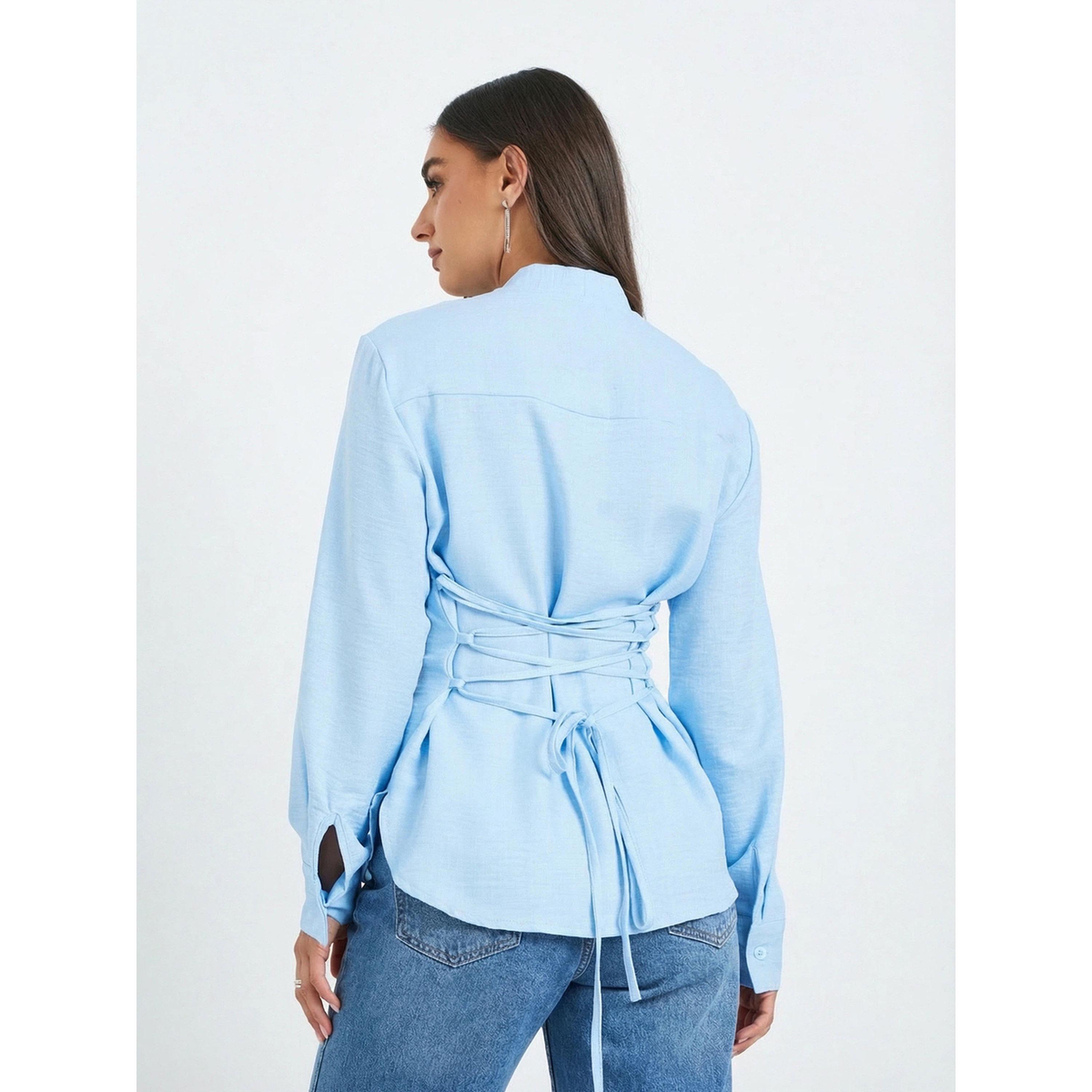 بلوزة بأكمام طويلة وياقة بأربطة-women-clothing-shirtsandblouses-shirts-image-4
