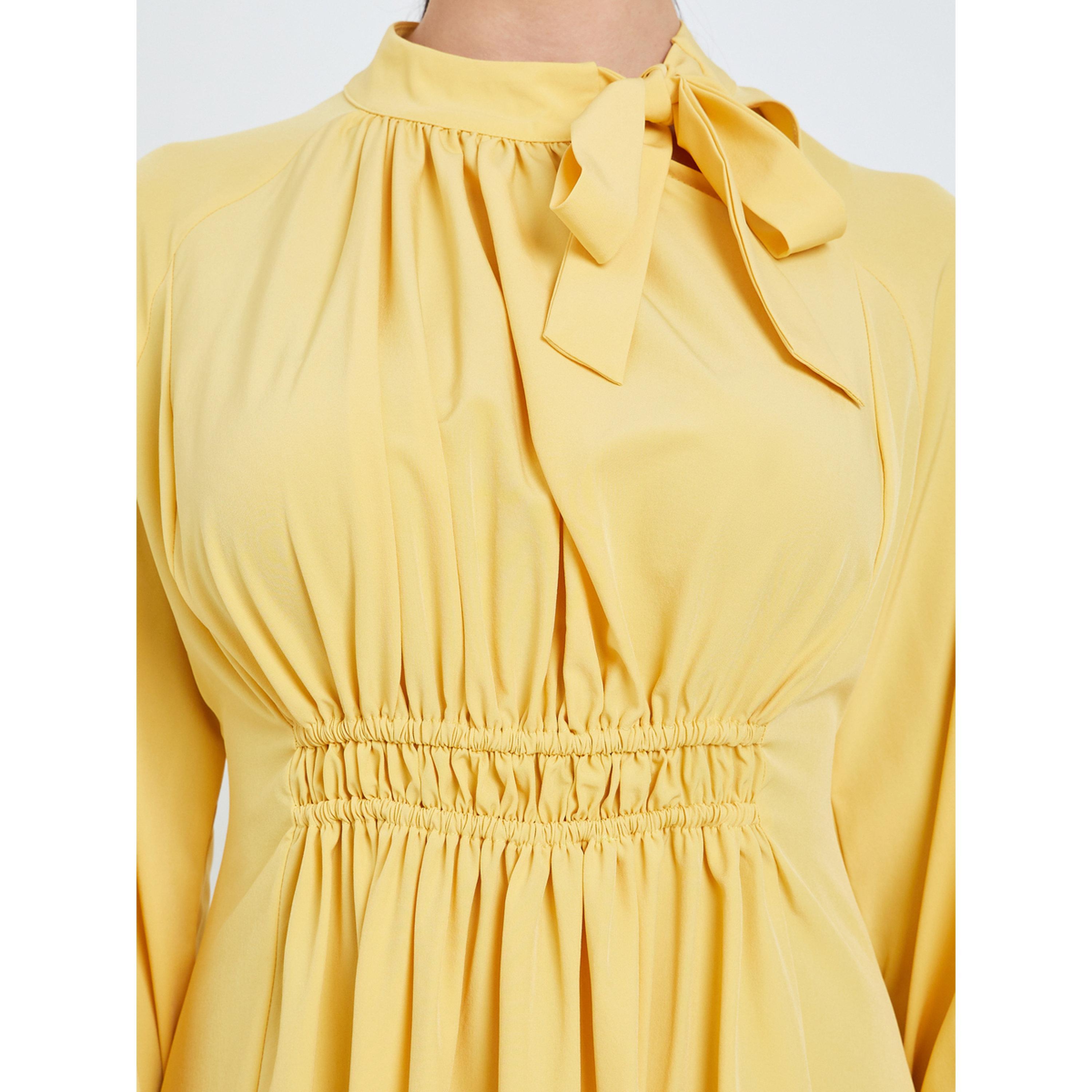 فستان طويل برباط ياقة للنساء-women-clothing-dresses-image-5