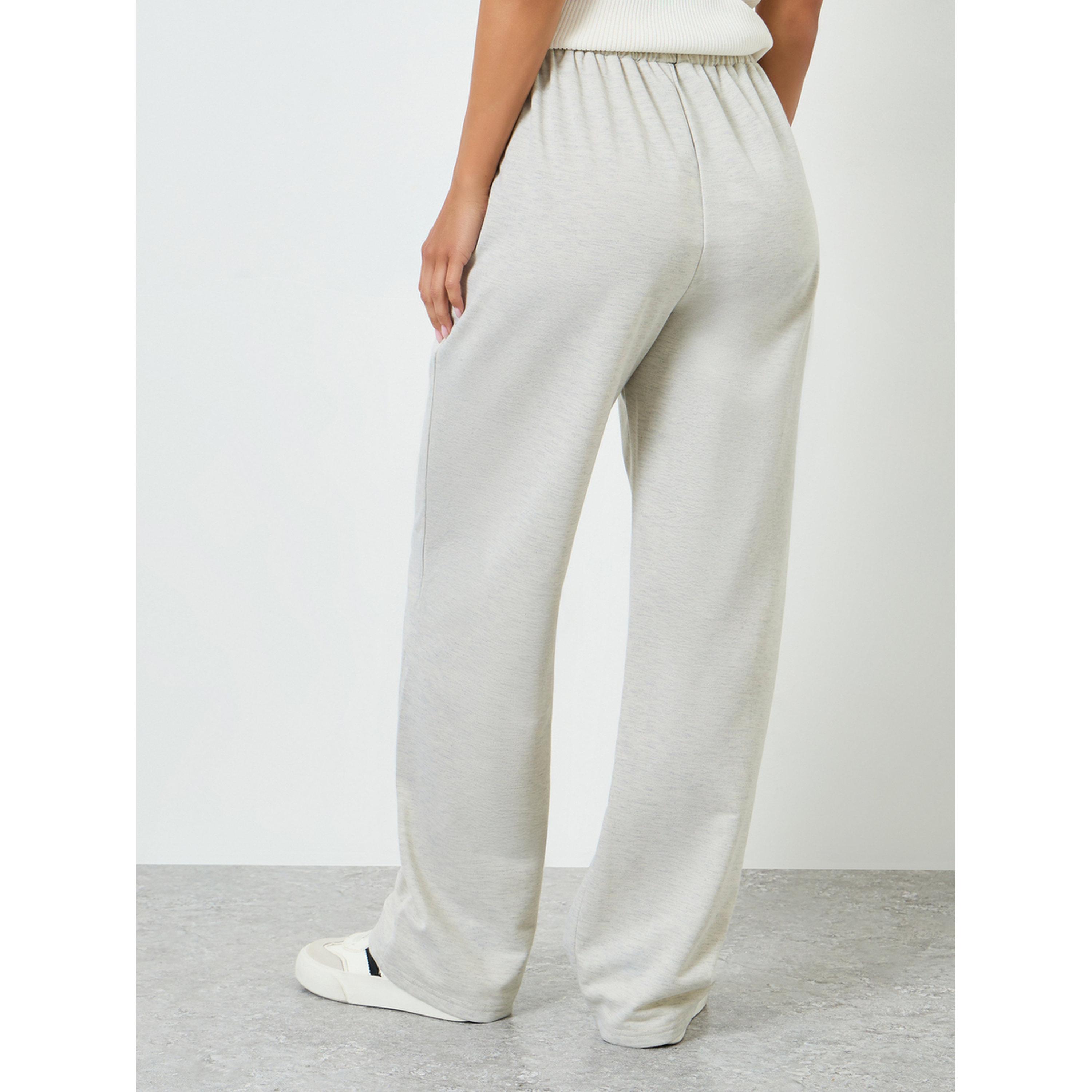 Styli Women Grey Embroidered Wide Leg Joggers-women-clothing-bottoms-joggers-image-4