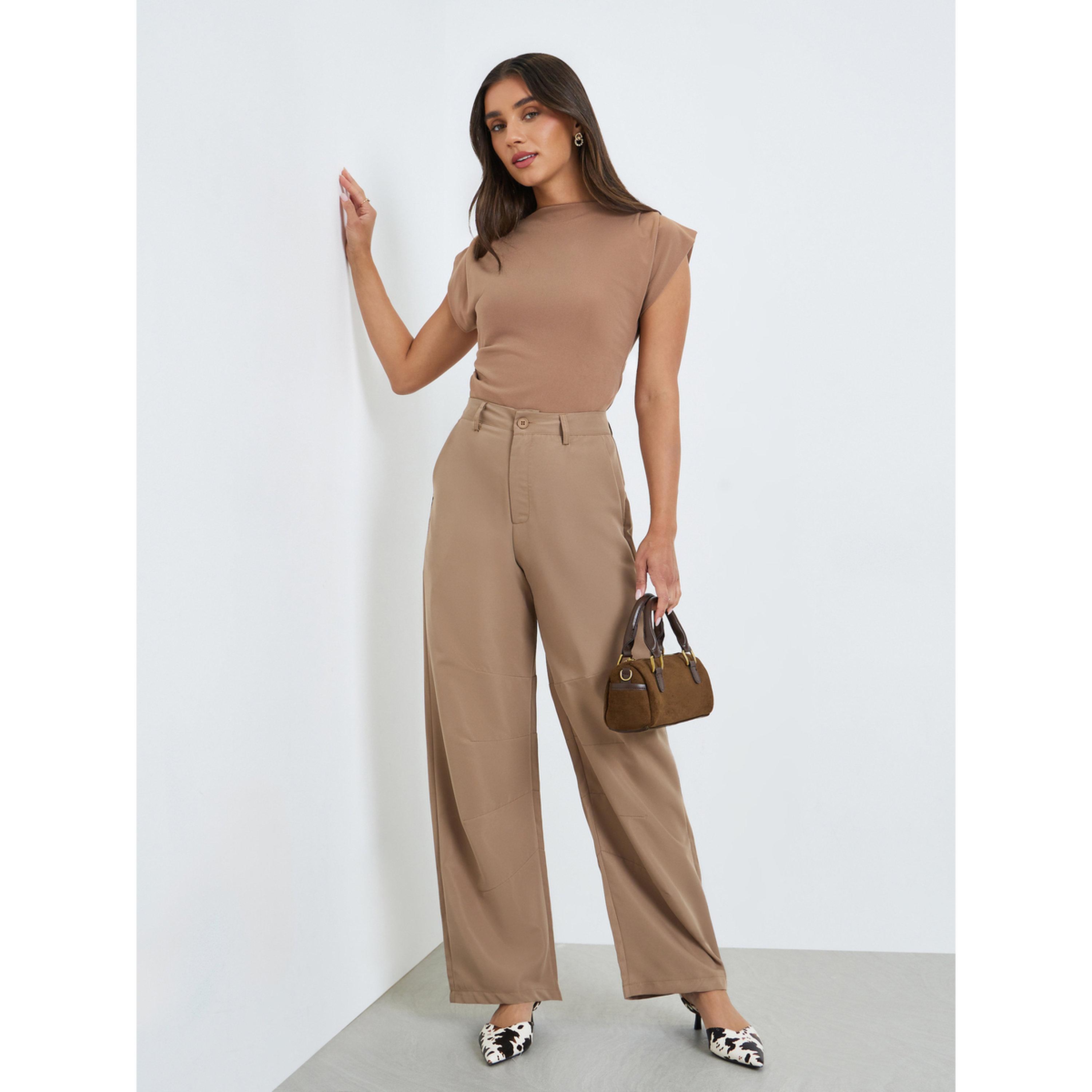 بنطال بأرجل واسعة وتصميم ألواح-women-clothing-bottoms-trousers-image-2