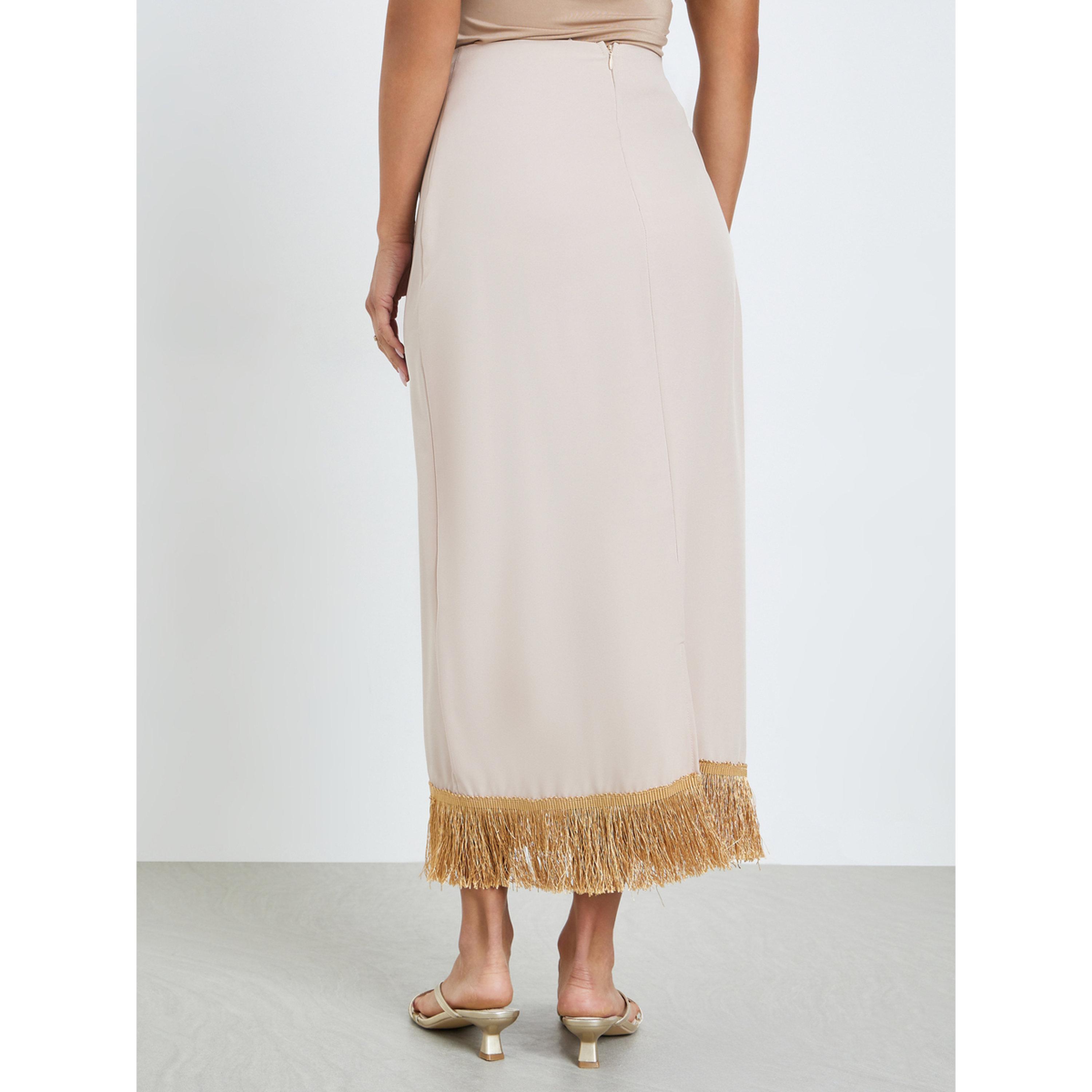 تنورة ميدي نسائية بحافة مزينة بشراشيب-women-clothing-bottoms-skirts-image-4