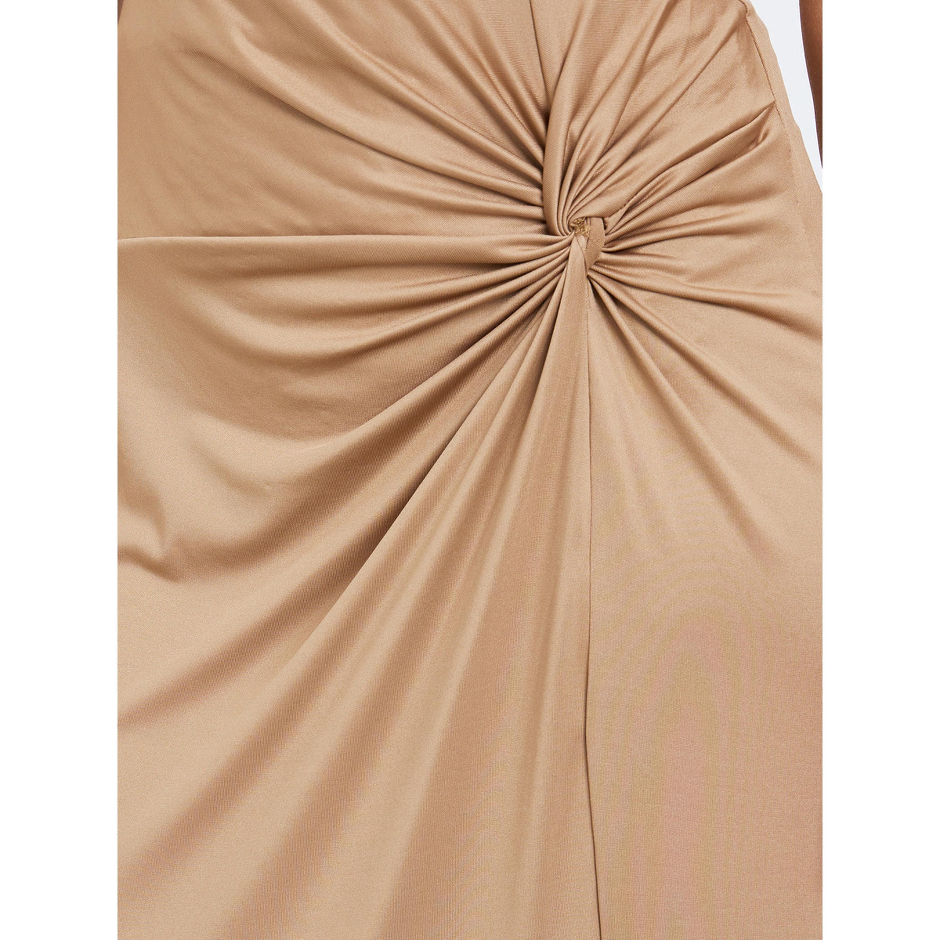 تنورة طويلة بلون كاكي وتفاصيل عقدة-women-clothing-bottoms-skirts-image-3