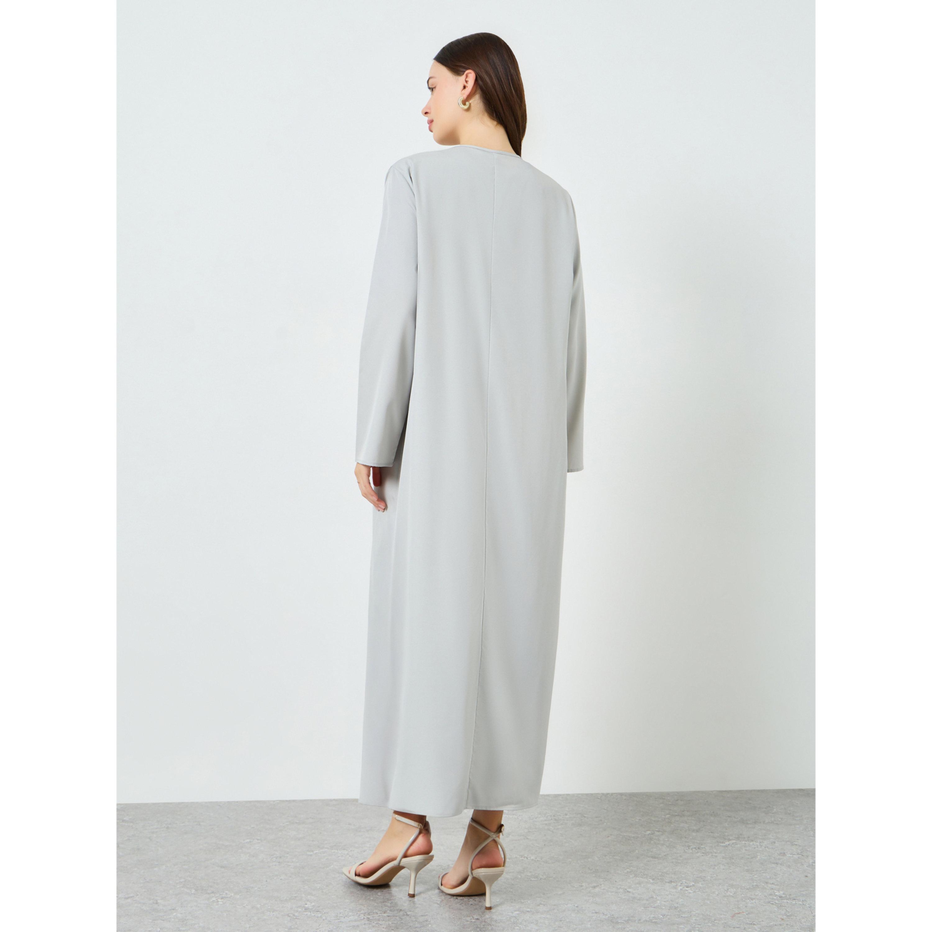 كيمونو بتفاصيل رباط أمامي للنساء-women-arabicclothing-abayas-image-5