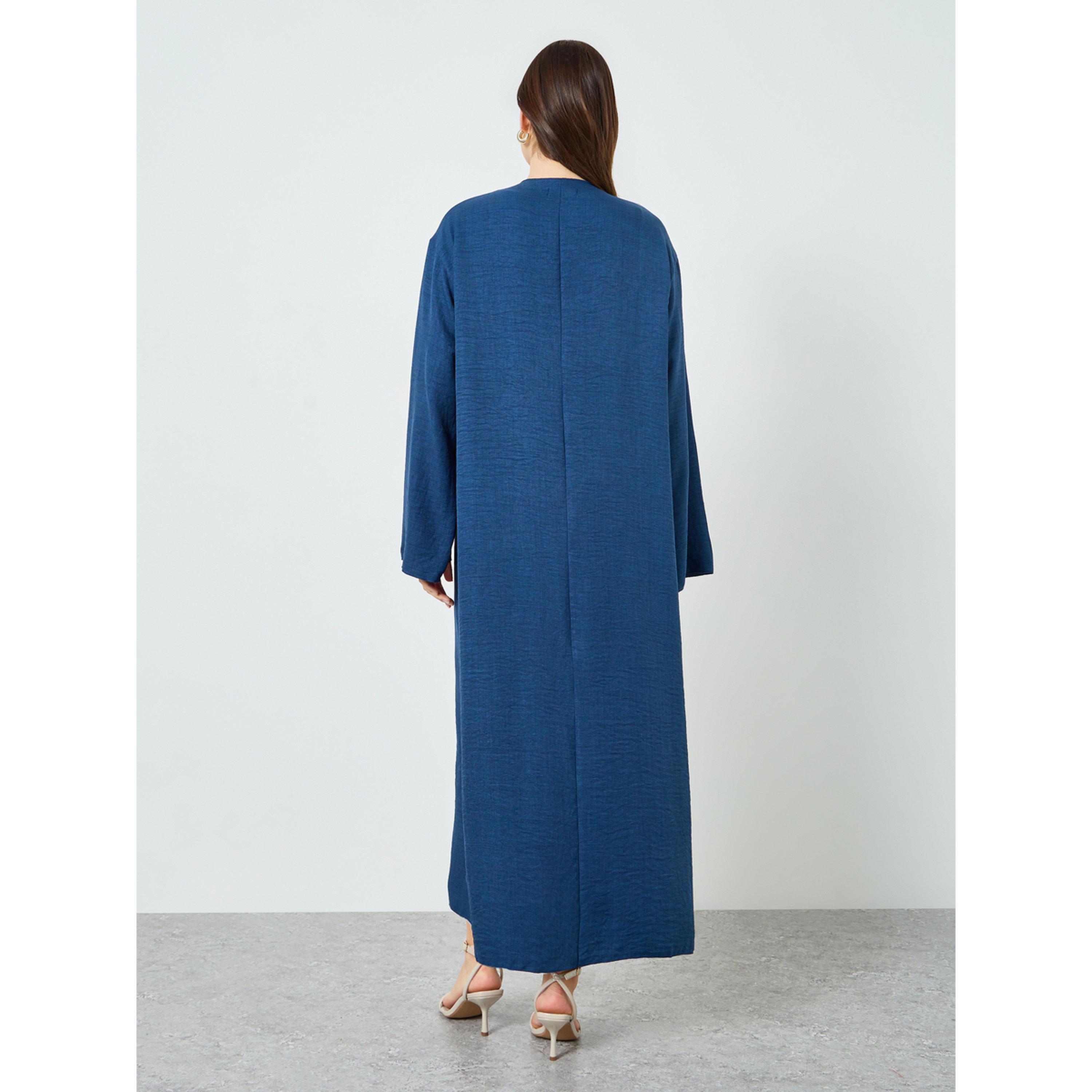 Styli Women Dark Blue A-Line Kimono Abaya-women-arabicclothing-abayas-image-5