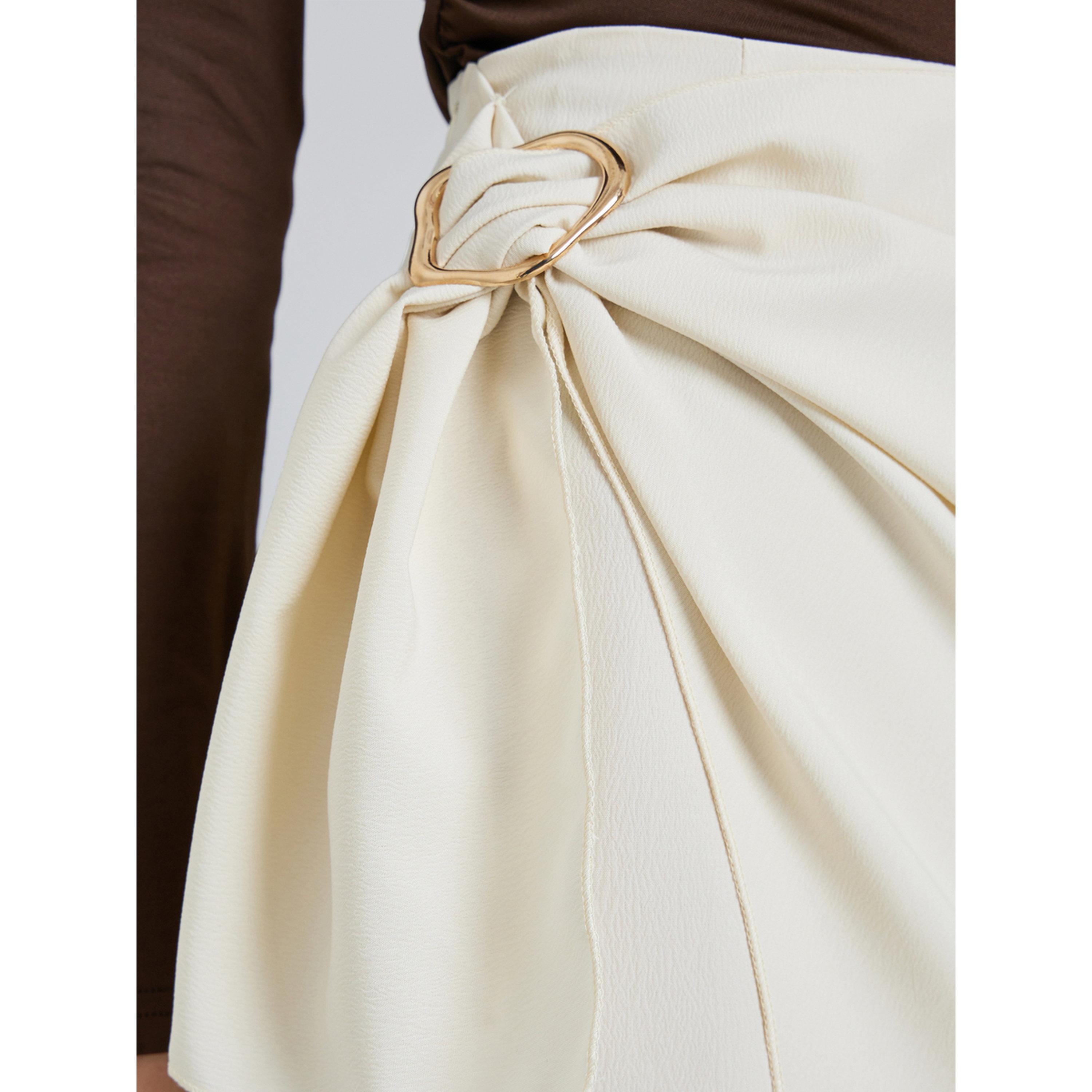 Styli Women Beige Wrap Midi Skirt-women-clothing-bottoms-skirts-image-3