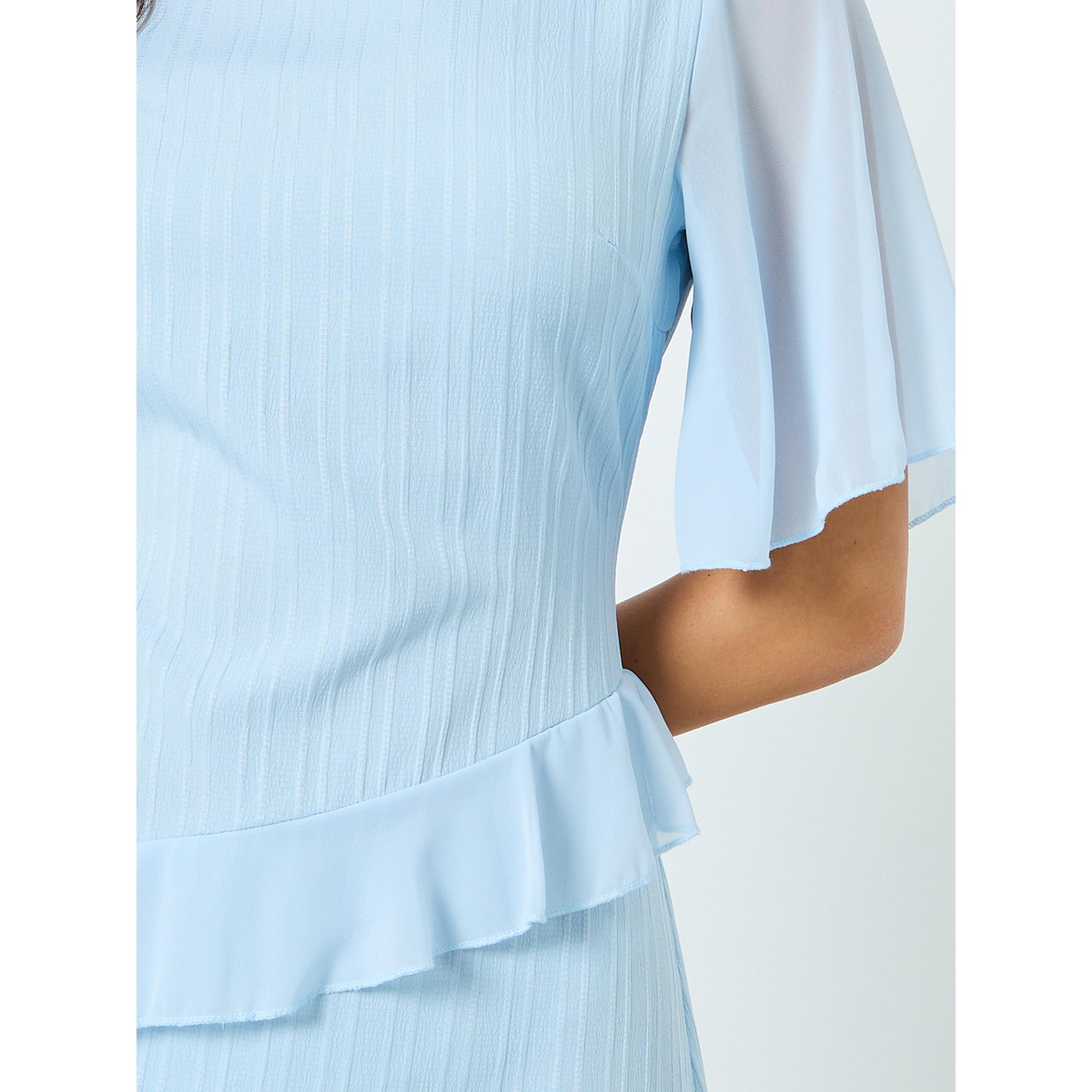 فستان ميدي بتفاصيل بارزة الملمس وحافة واسعة-women-clothing-dresses-image-4