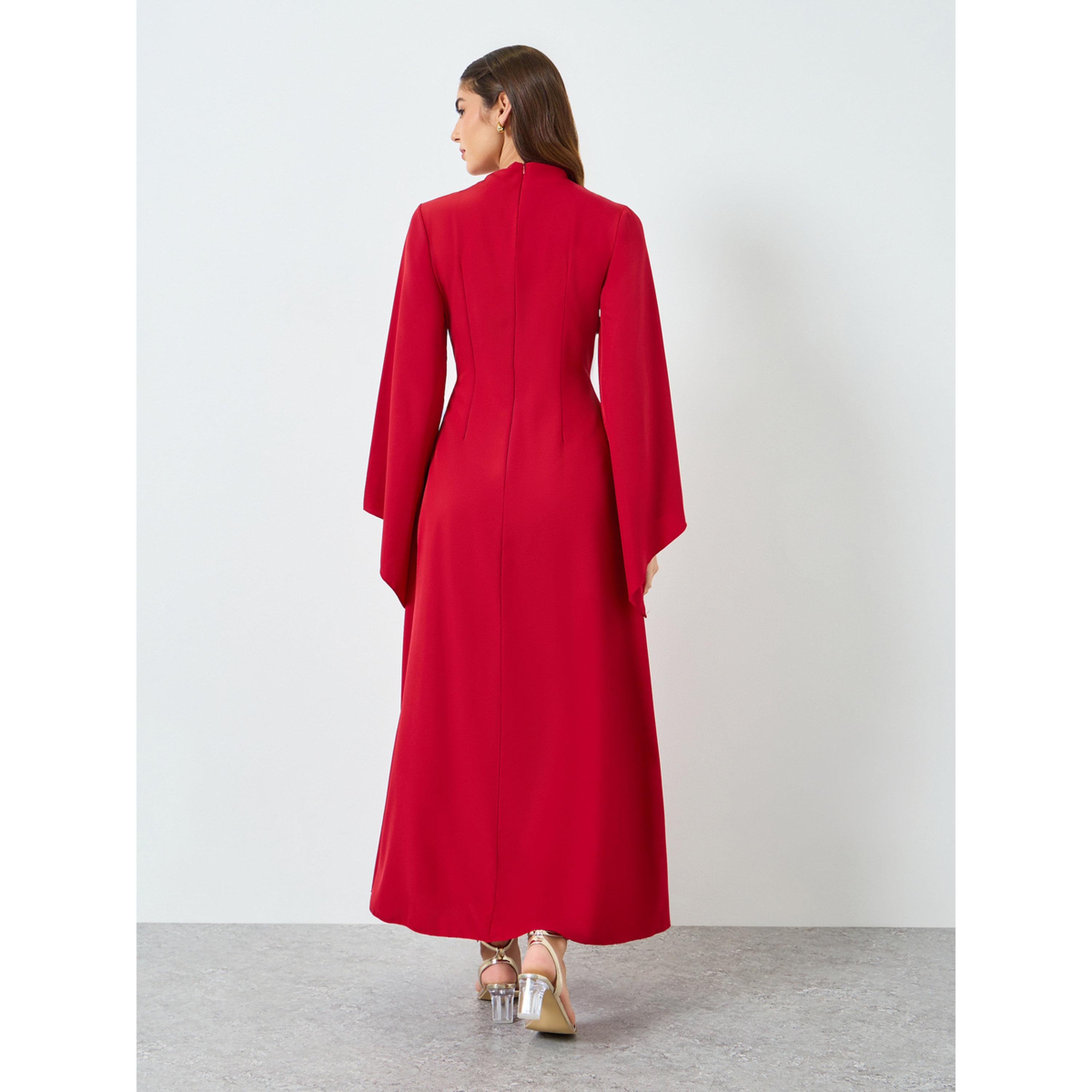 فستان طويل سادة بياقة مرتفعة-women-clothing-dresses-image-4