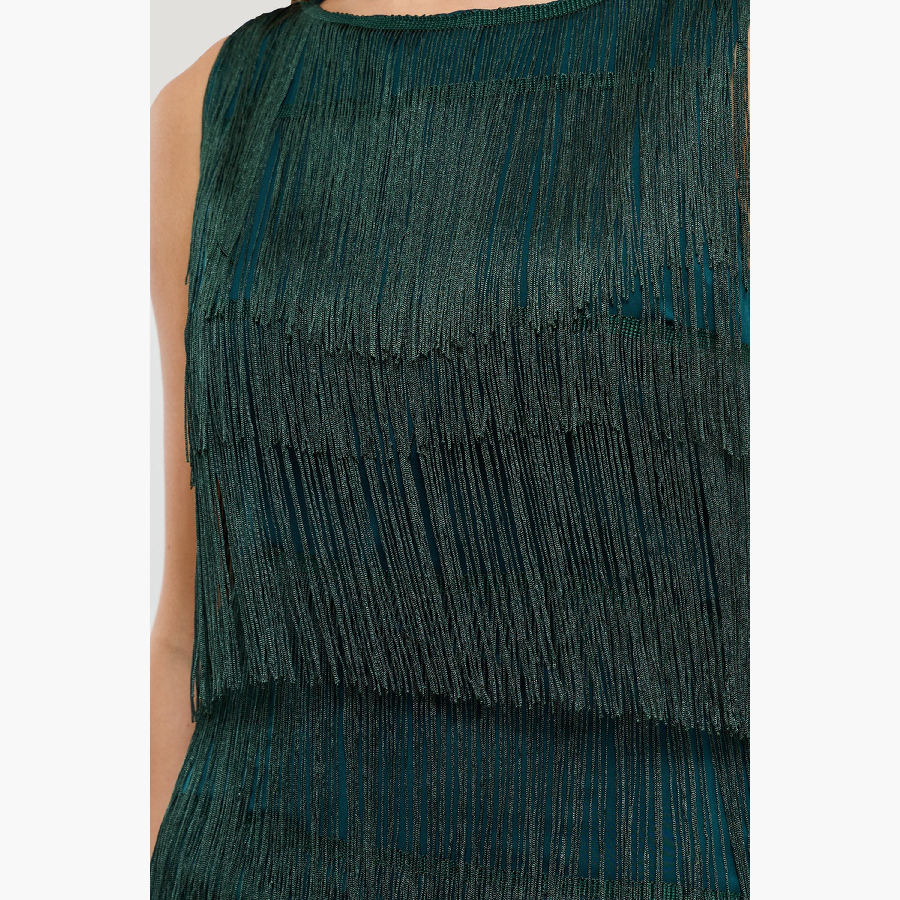 فستان طويل نسائي بلا أكمام مزين بشراشيب-women-clothing-dresses-image-5