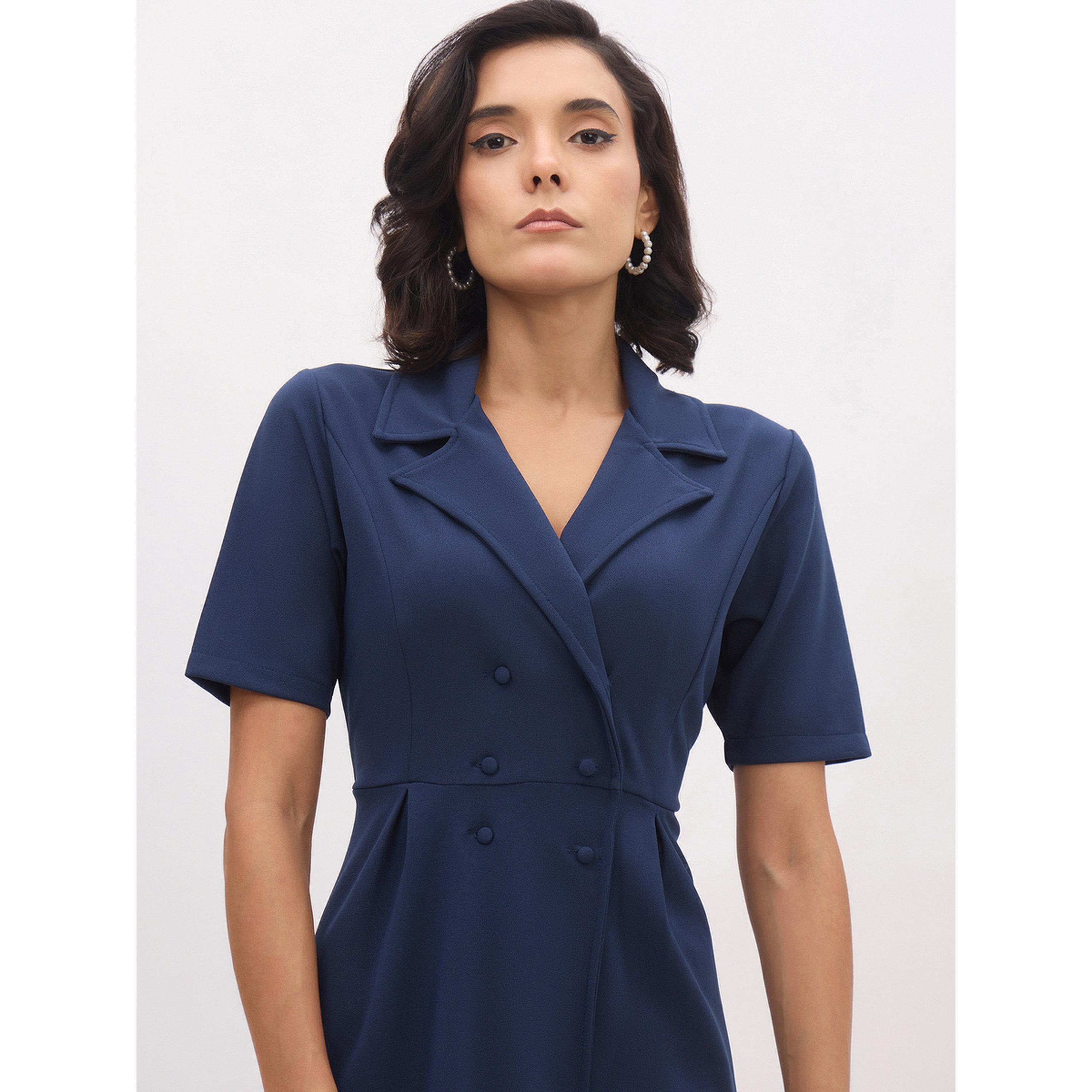 فستان ميدي نسائي بأزرار وياقة مطوية-women-clothing-dresses-image-3