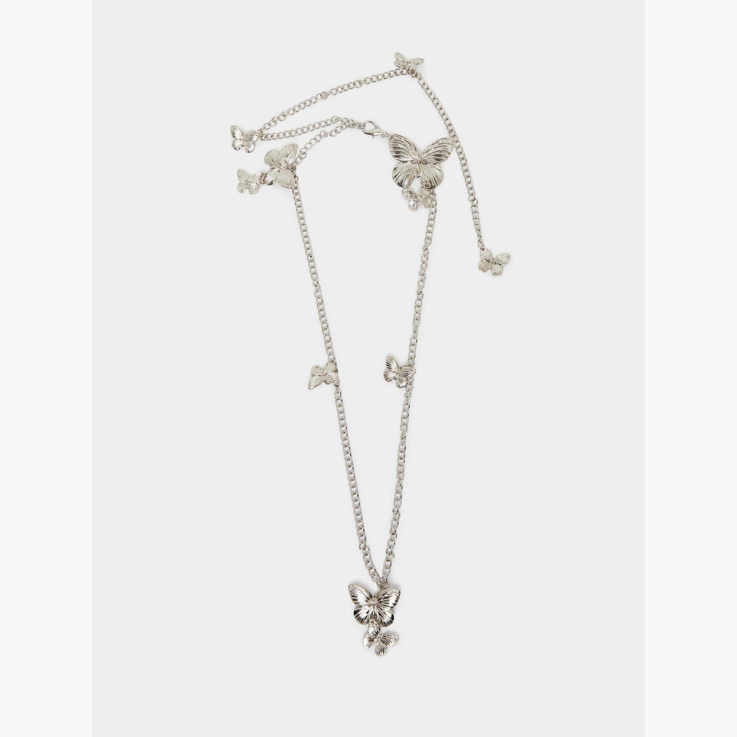 Styli Women Silver Butterfly Chain Belt-women-clothingaccessories-belts-image-1