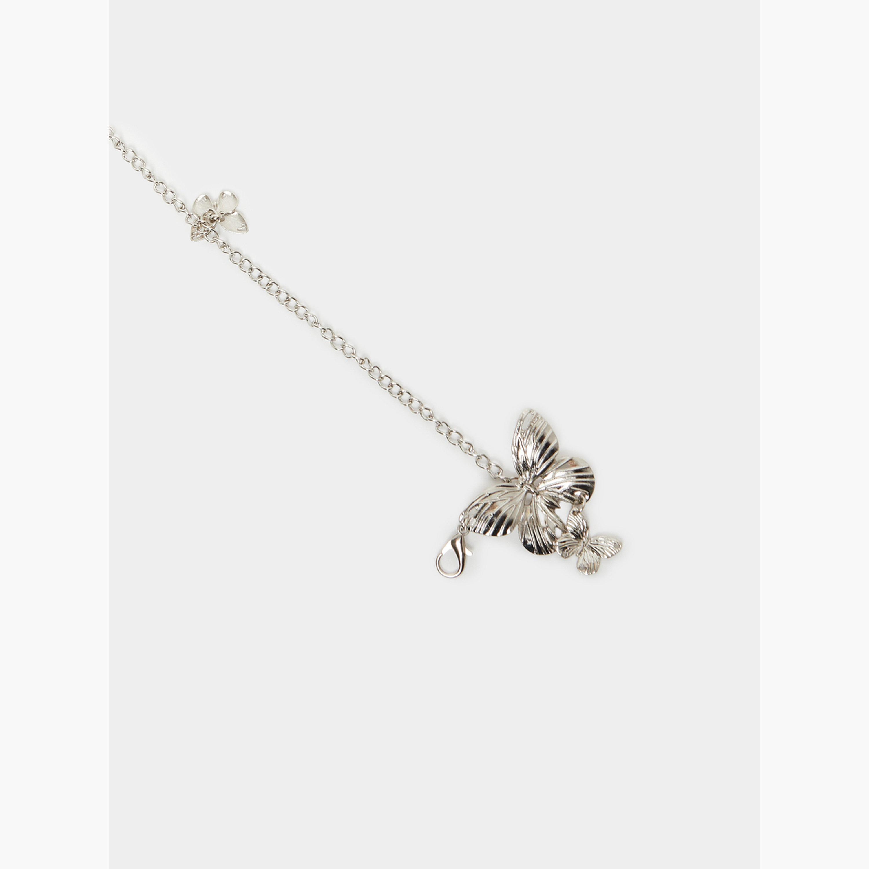 Styli Women Silver Butterfly Chain Belt-women-clothingaccessories-belts-image-2