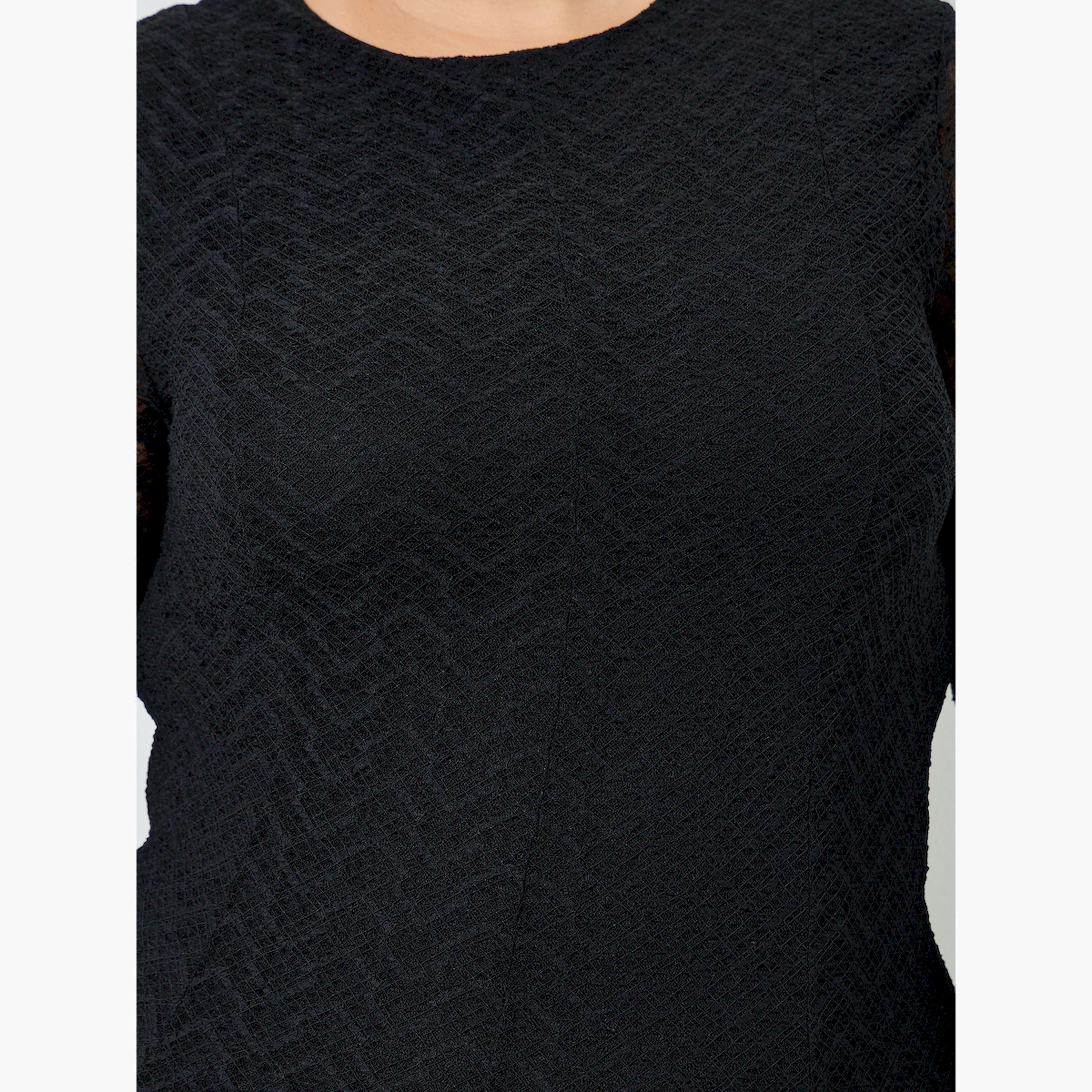 Styli Plus Size Black Lace A-Line Maxi Dress-women-clothing-dresses-image-5
