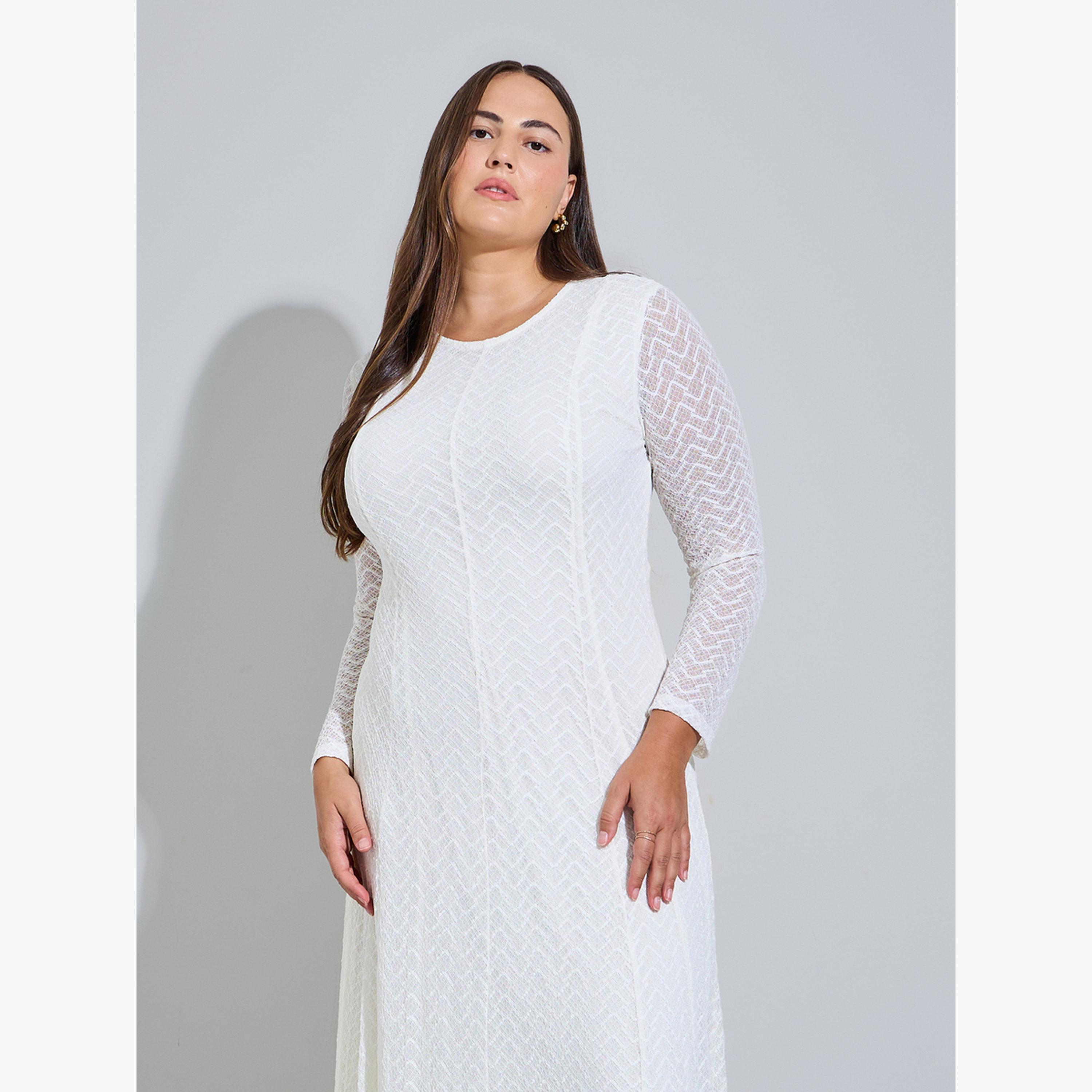 Styli Plus Size White Lace Insert A-Line Maxi Dress-women-clothing-dresses-image-2
