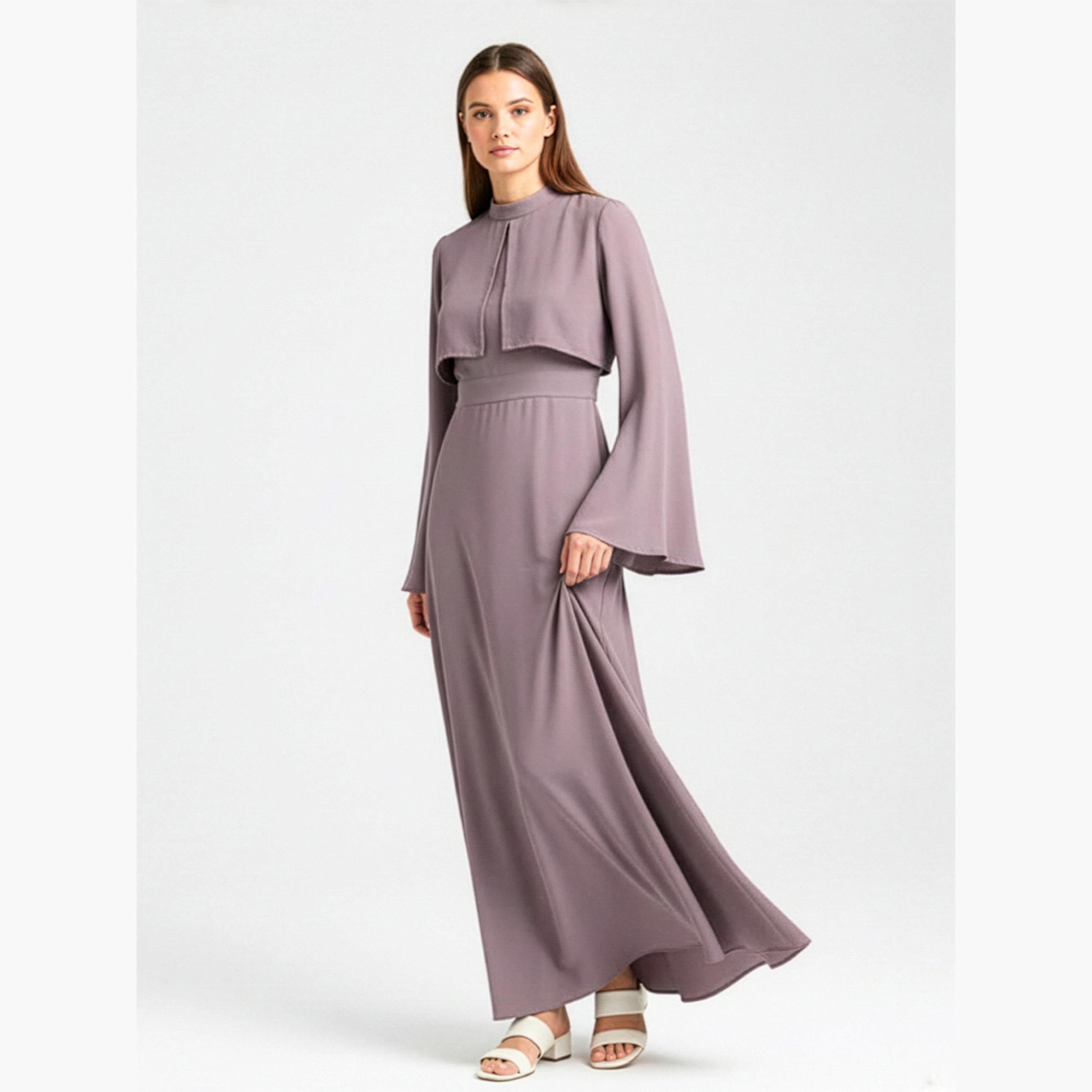 فستان طويل بأكمام جرس للنساء-women-clothing-dresses-image-1