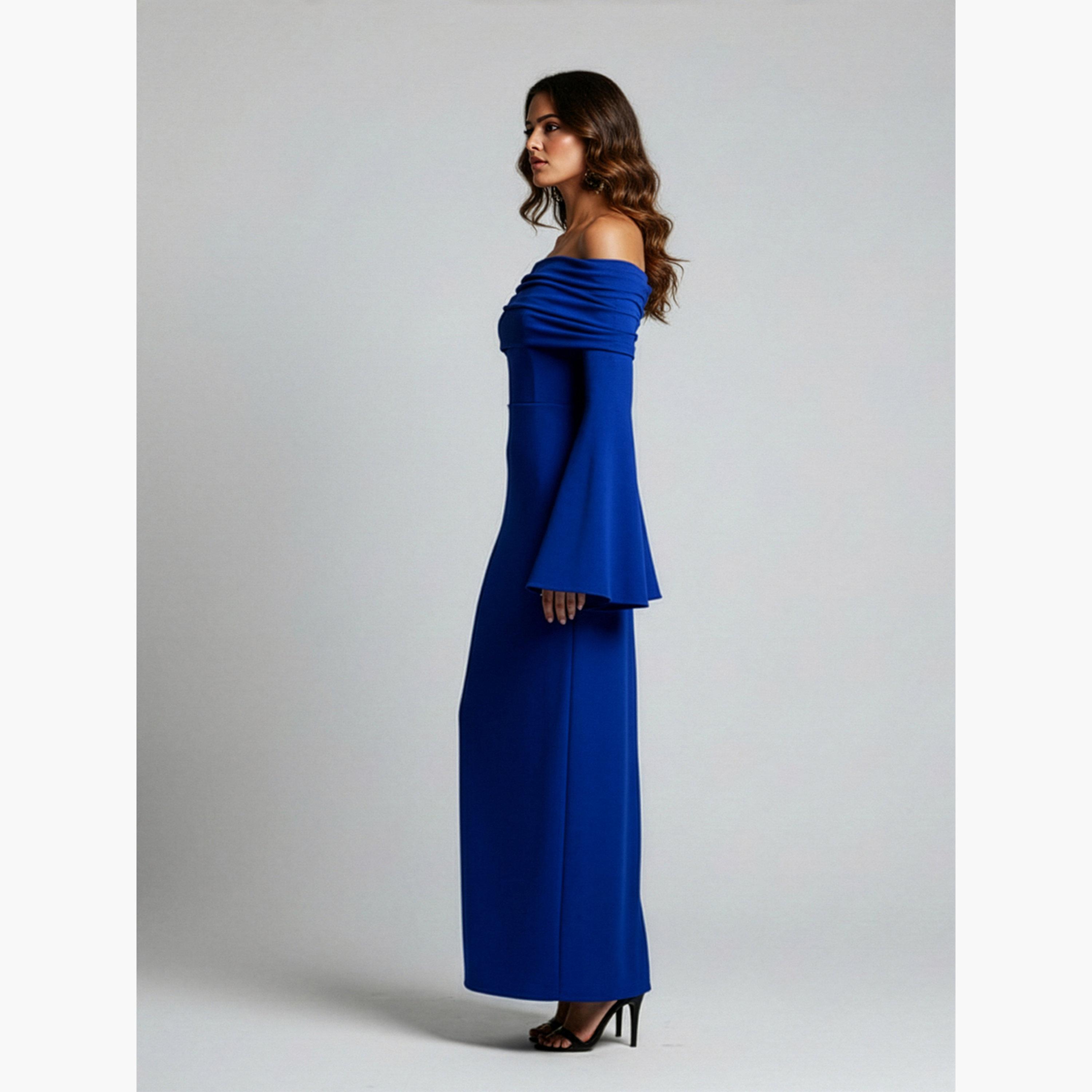فستان طويل ضيق بأكمام جرس للنساء-women-clothing-dresses-image-2