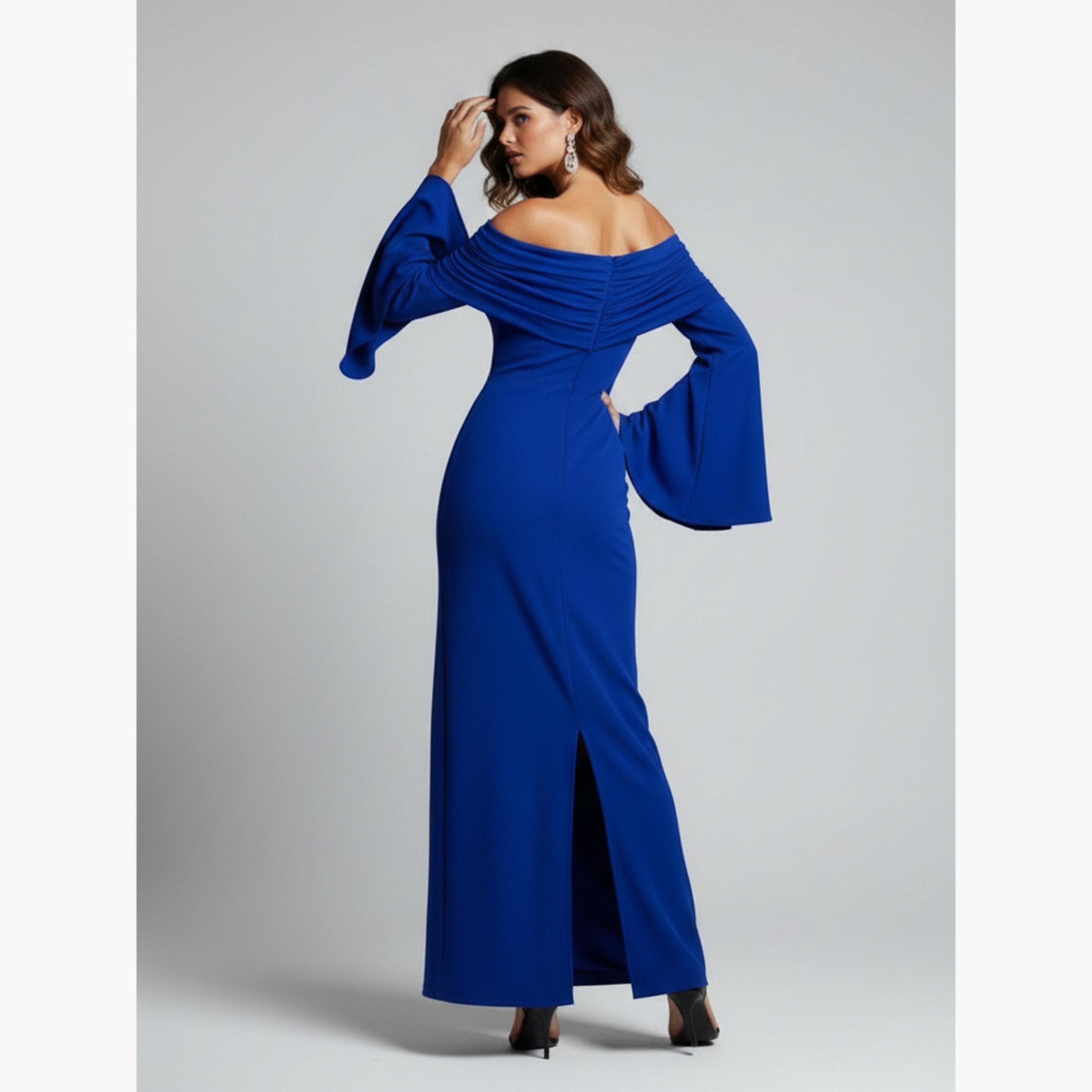 فستان طويل ضيق بأكمام جرس للنساء-women-clothing-dresses-image-4