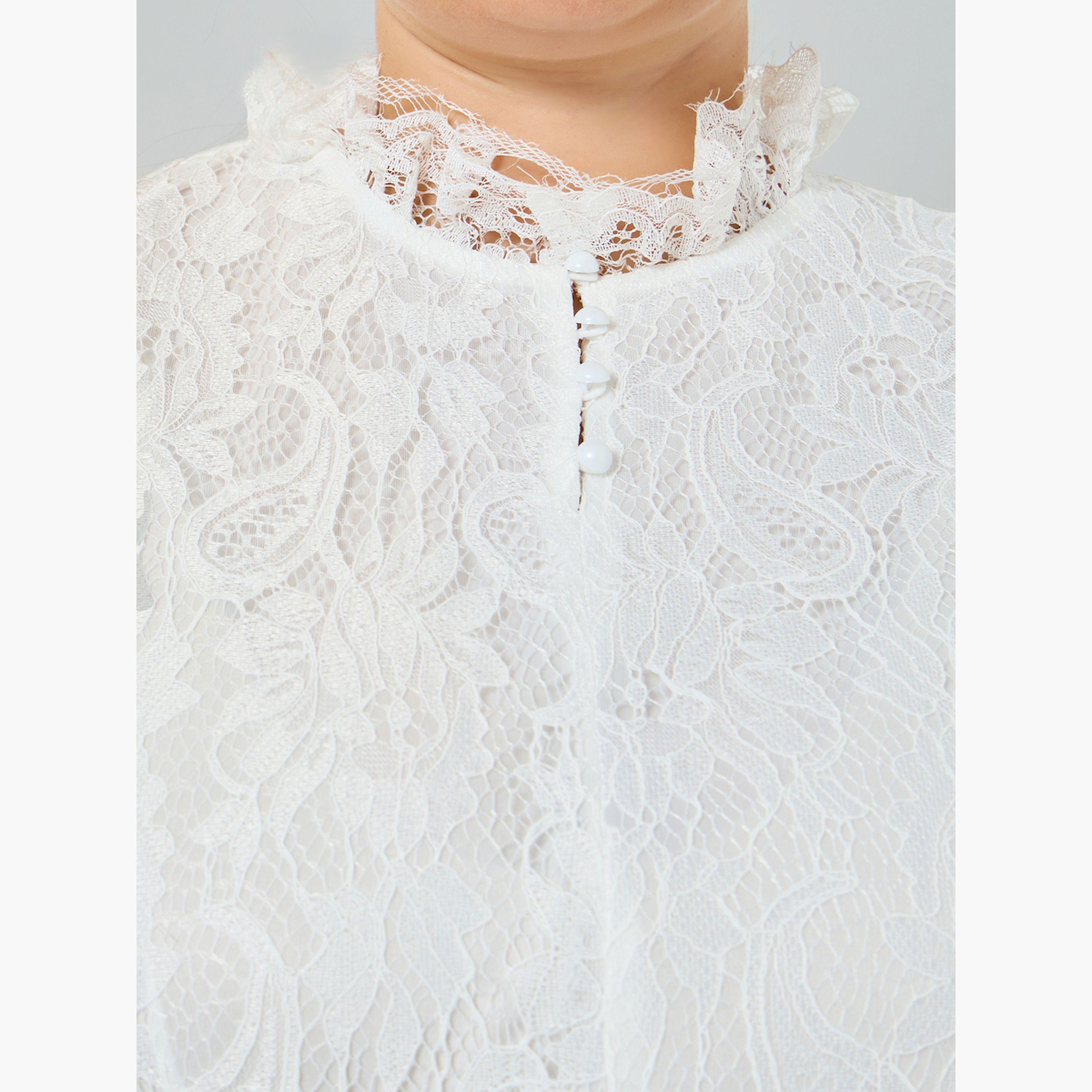 Styli Plus Size White Lace Long Sleeves A-Line Midi Dress-women-clothing-dresses-image-5