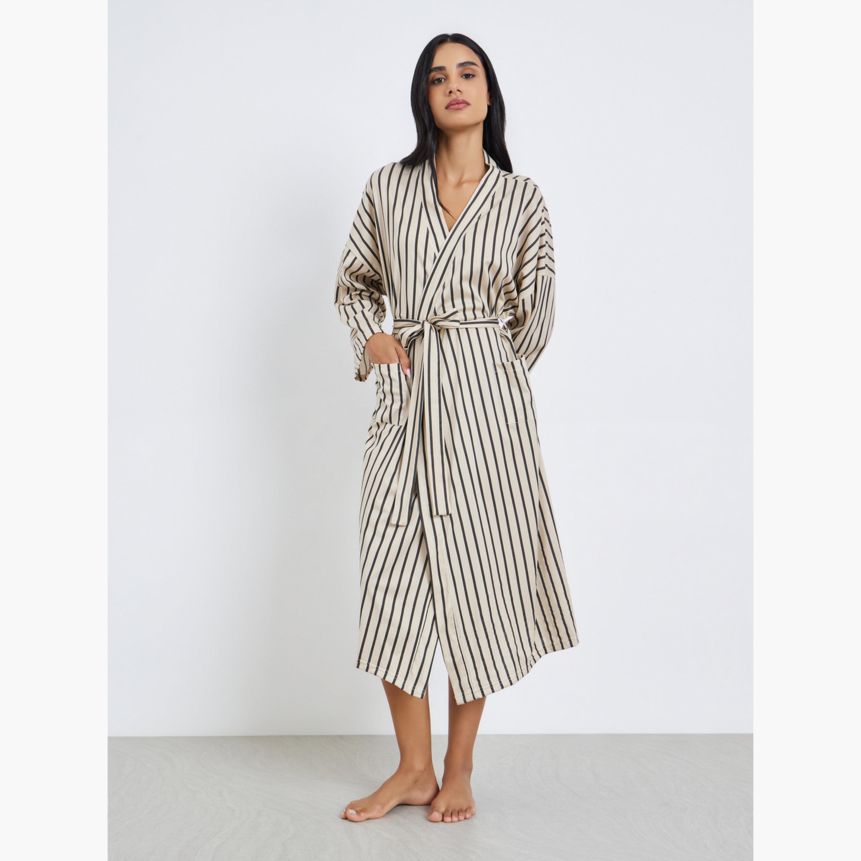 روب مخطط بأكمام طويلة-women-clothing-nightwear-robes-image-1