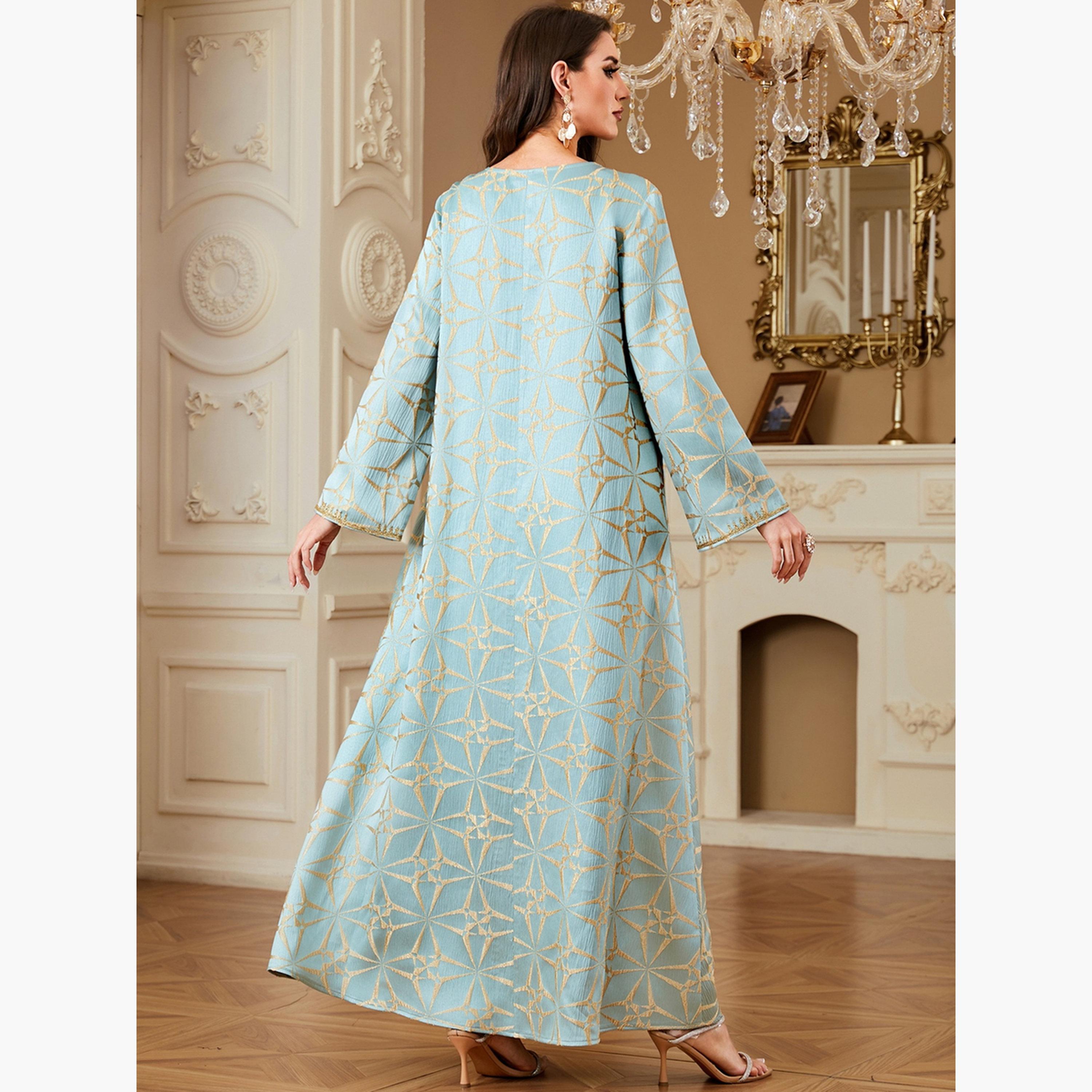 Take Two Women Textured Faux Pearl Detail Jalabiya-women-arabicclothing-jalabiyas-image-3