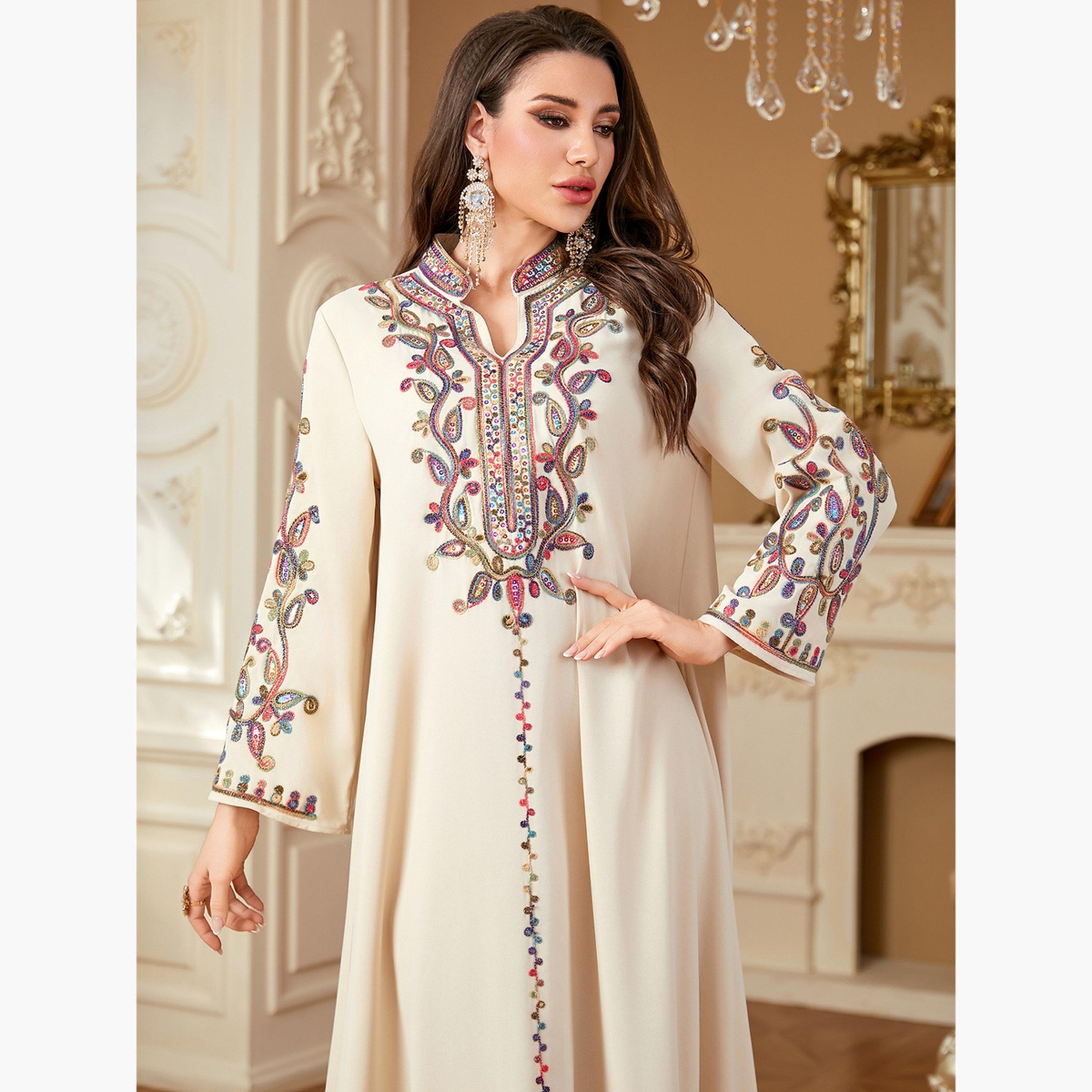 Take Two Women Sequin Patch Detail Long Sleeve Jalabiya-women-arabicclothing-jalabiyas-image-3