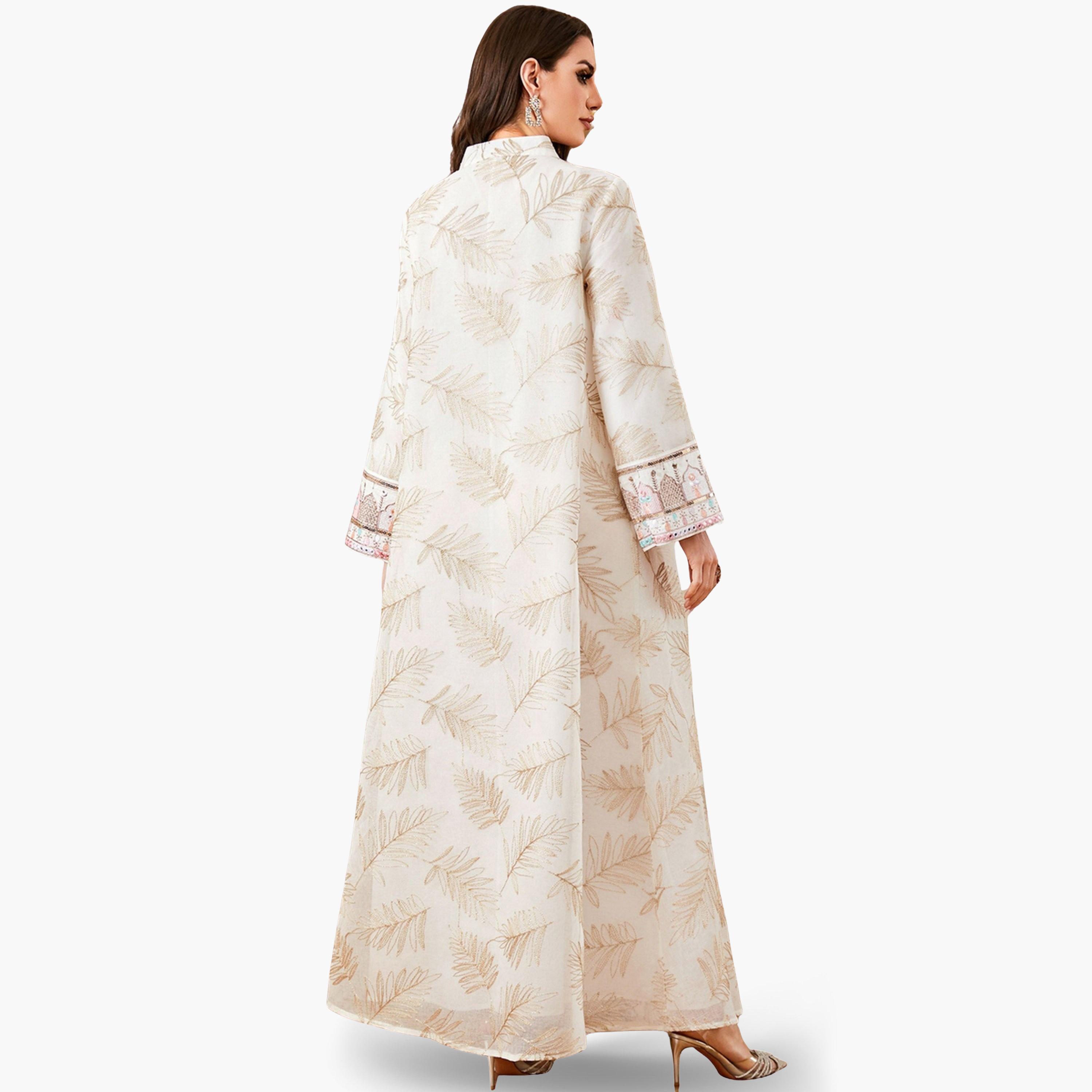 Take Two Women Textured Sequin Patch Collared Jalabiya-women-arabicclothing-jalabiyas-image-4