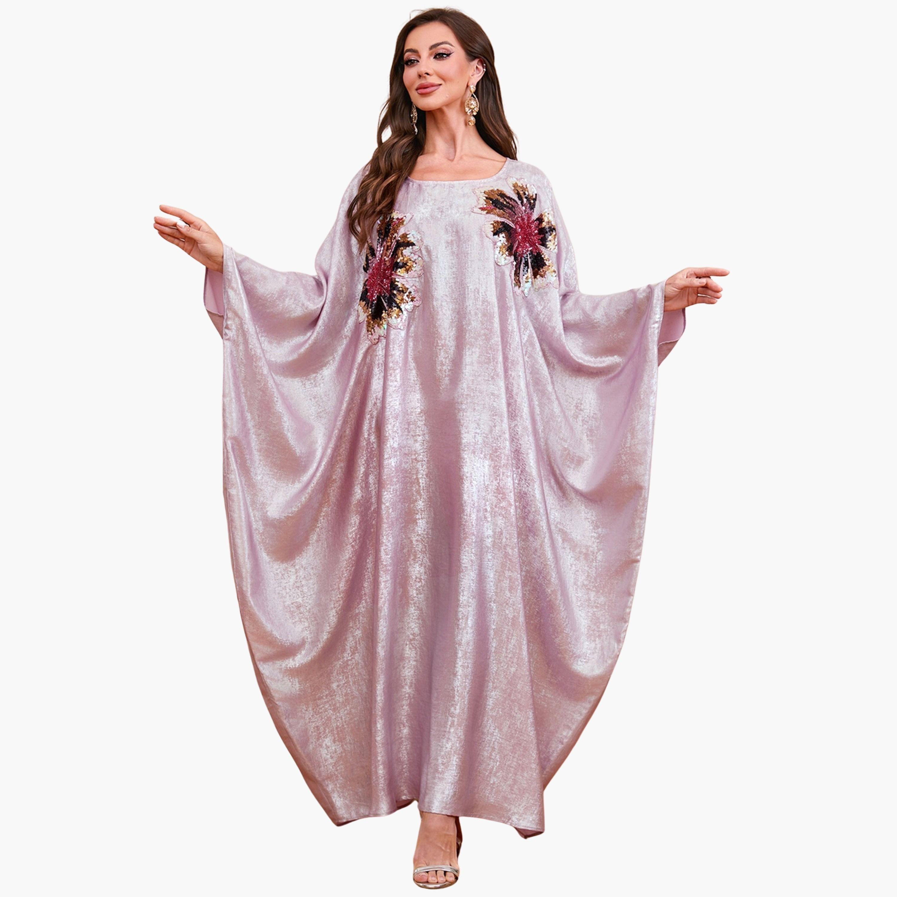 Take Two Women Sequin Patch Detail Batwing Sleeve Kaftan-women-arabicclothing-kaftan-image-1
