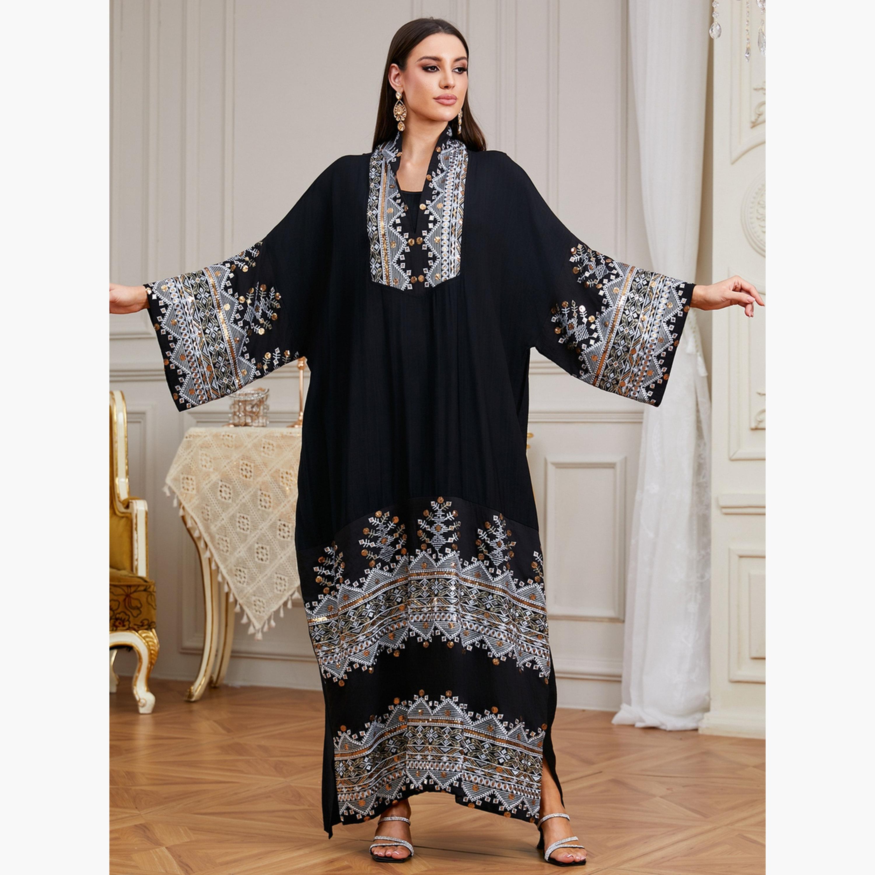 Take Two Women Sequin Patch Detail Long Sleeve Jalabiya-women-arabicclothing-jalabiyas-image-2