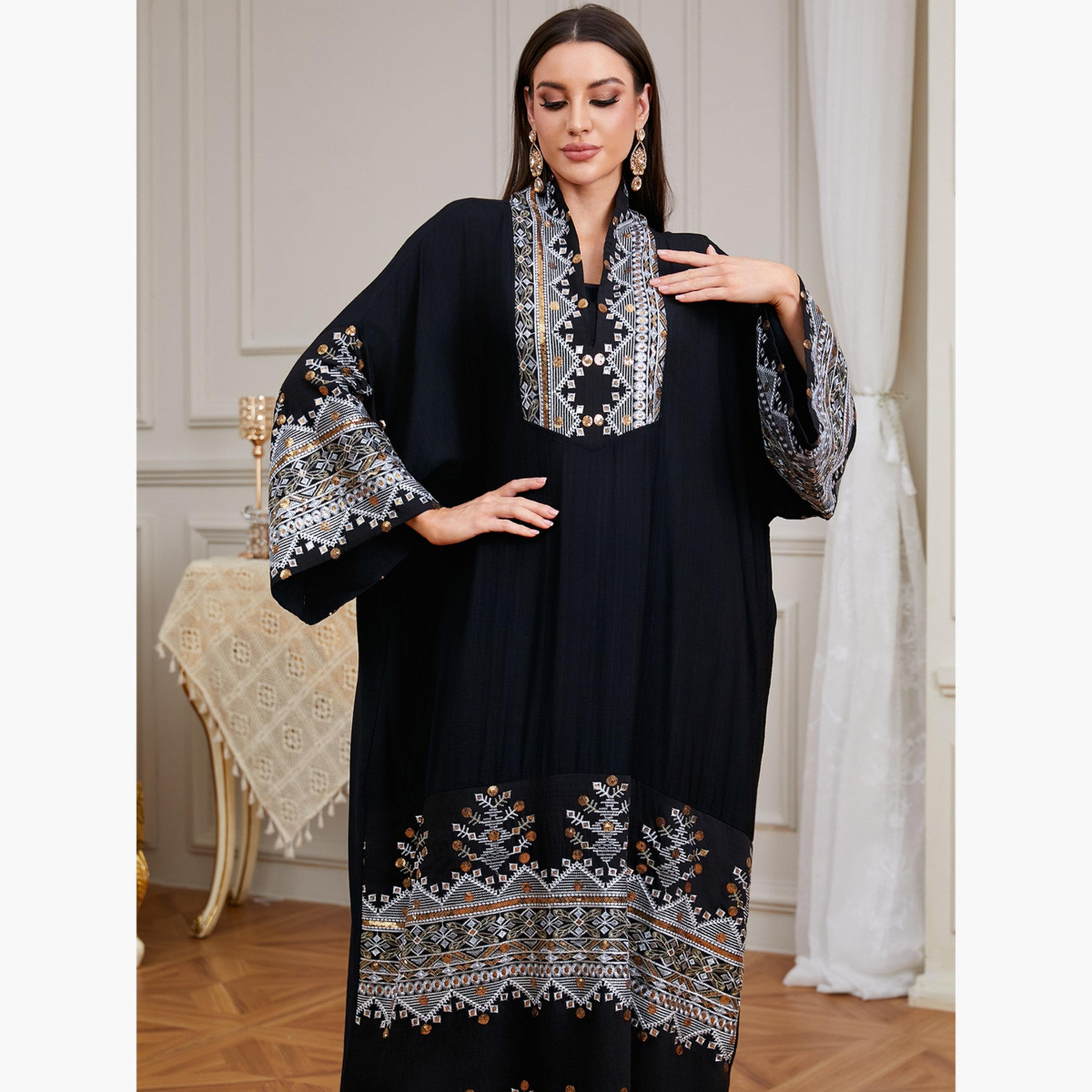 Take Two Women Sequin Patch Detail Long Sleeve Jalabiya-women-arabicclothing-jalabiyas-image-3