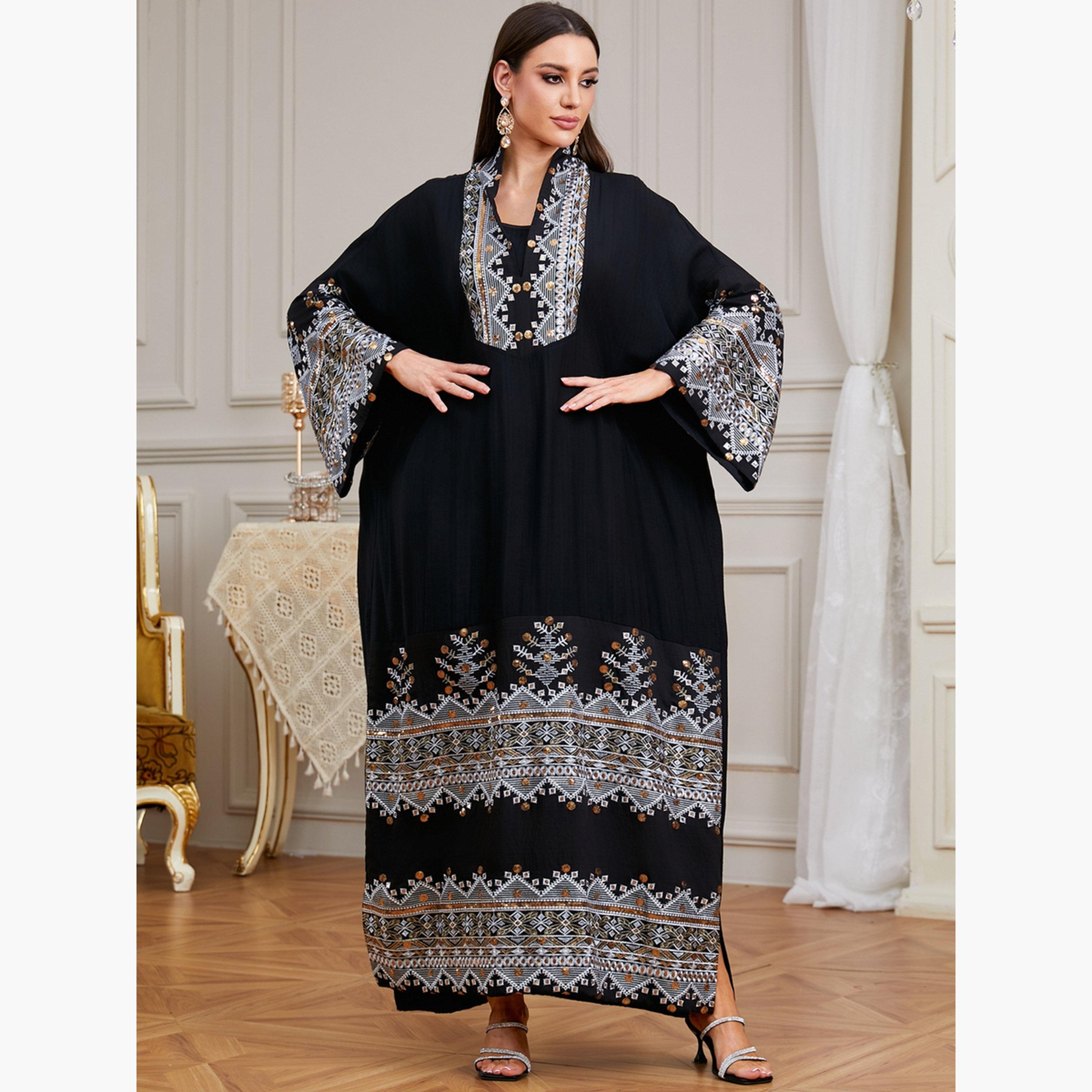 Take Two Women Sequin Patch Detail Long Sleeve Jalabiya-women-arabicclothing-jalabiyas-image-5