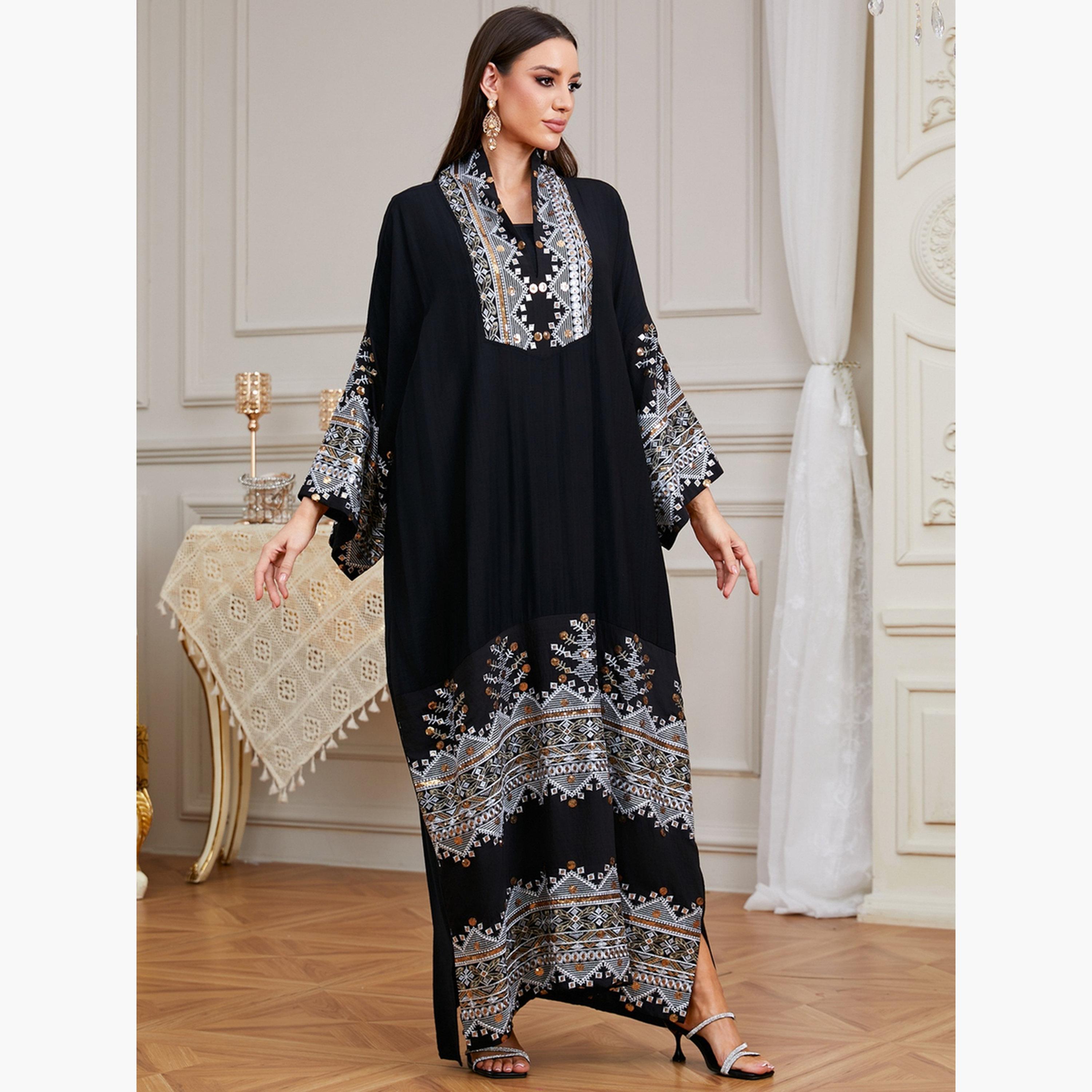 Take Two Women Sequin Patch Detail Long Sleeve Jalabiya-women-arabicclothing-jalabiyas-image-6