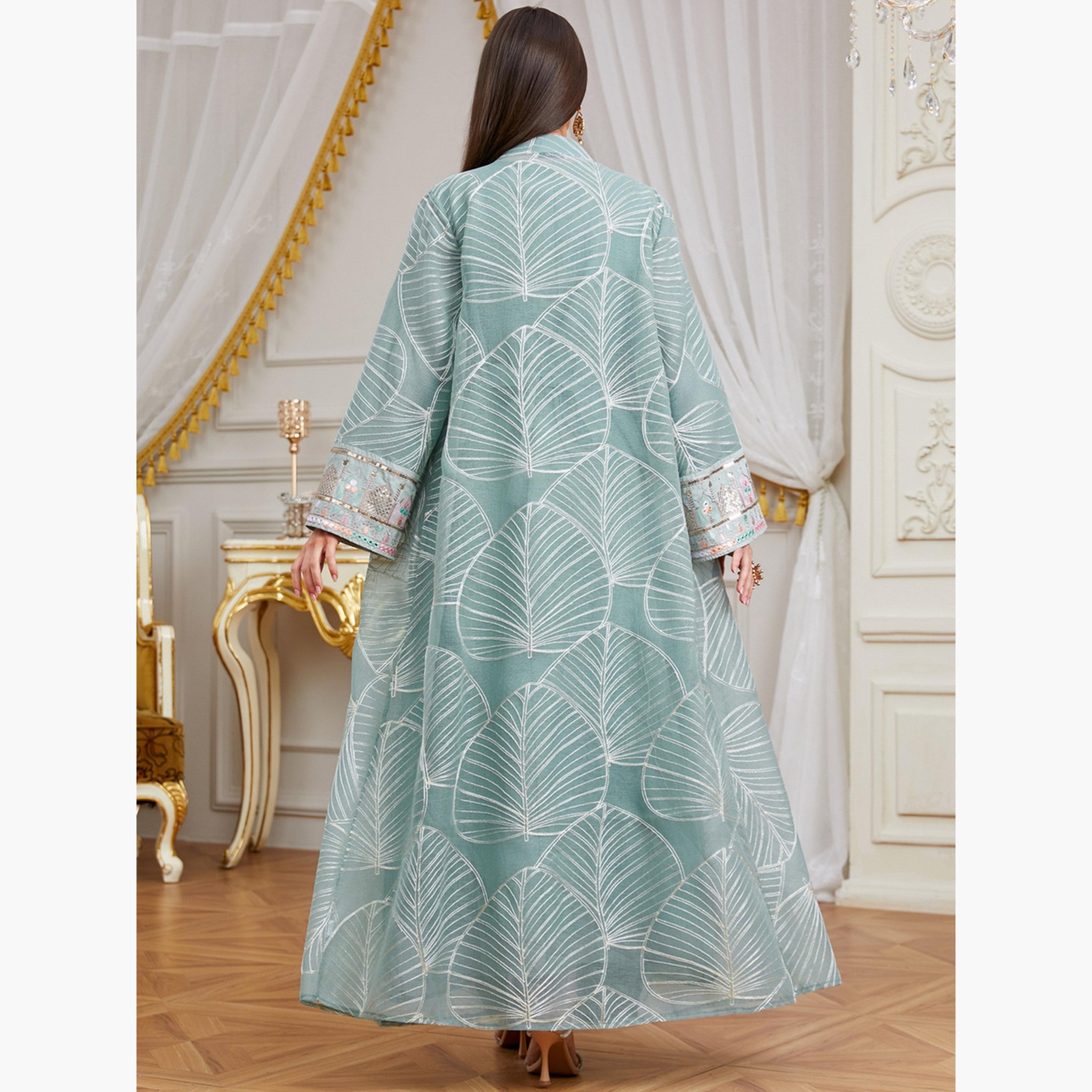 Take Two Women Sequin Patch Detail Abaya Modest Set-women-arabicclothing-sets-image-4
