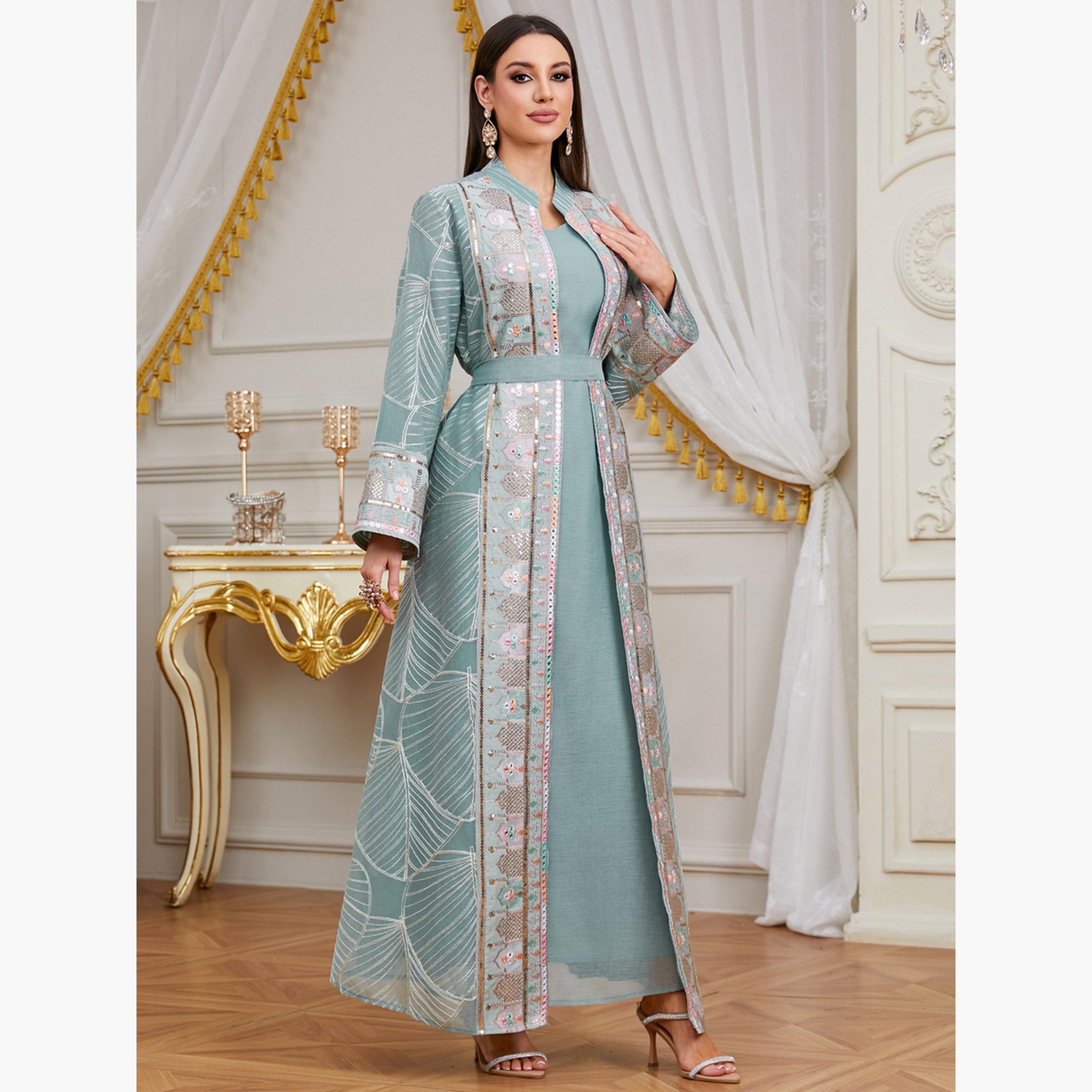 Take Two Women Sequin Patch Detail Abaya Modest Set-women-arabicclothing-sets-image-6