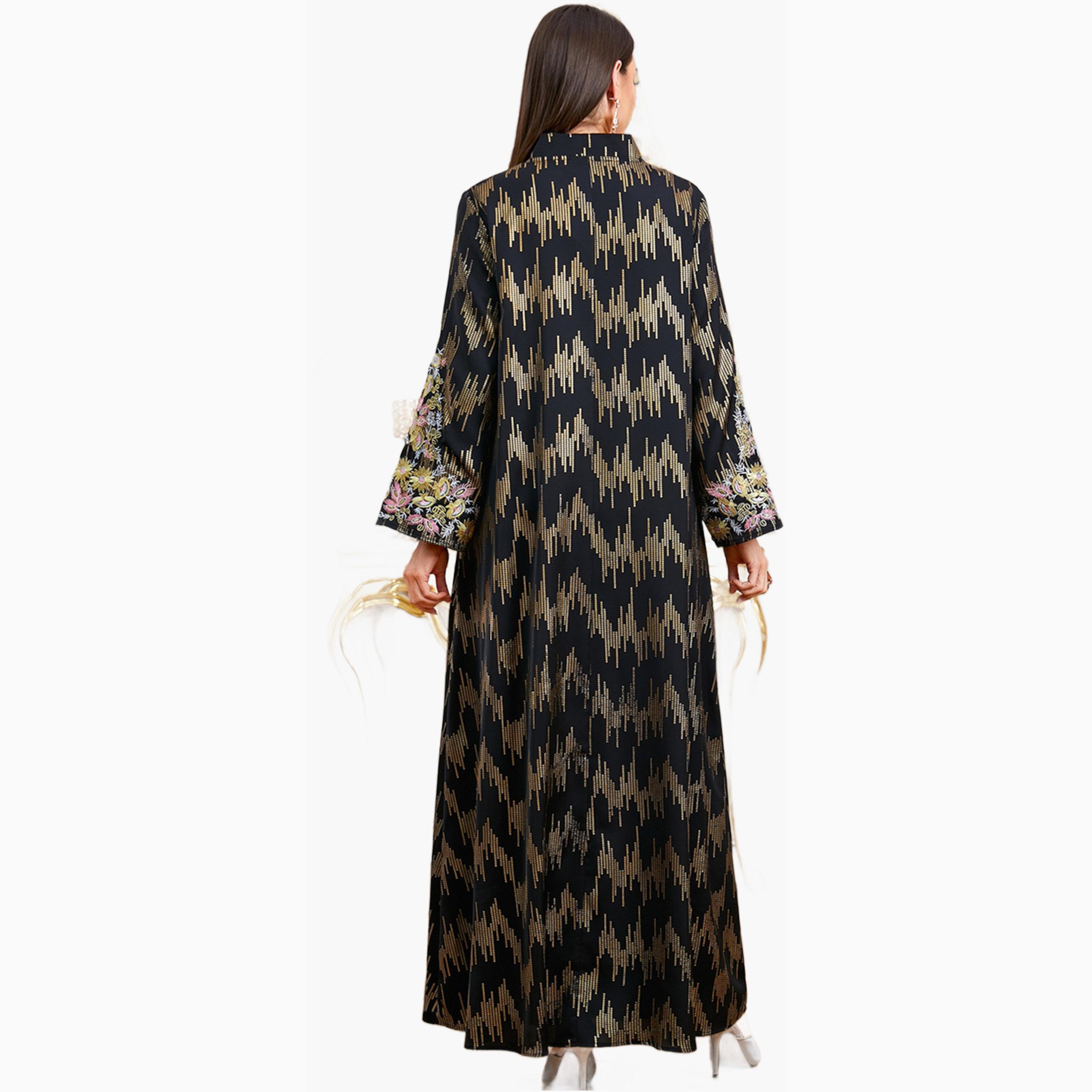 Take Two Black Sequined Collared Jalabiya with Embroidered Detail-women-arabicclothing-jalabiyas-image-4