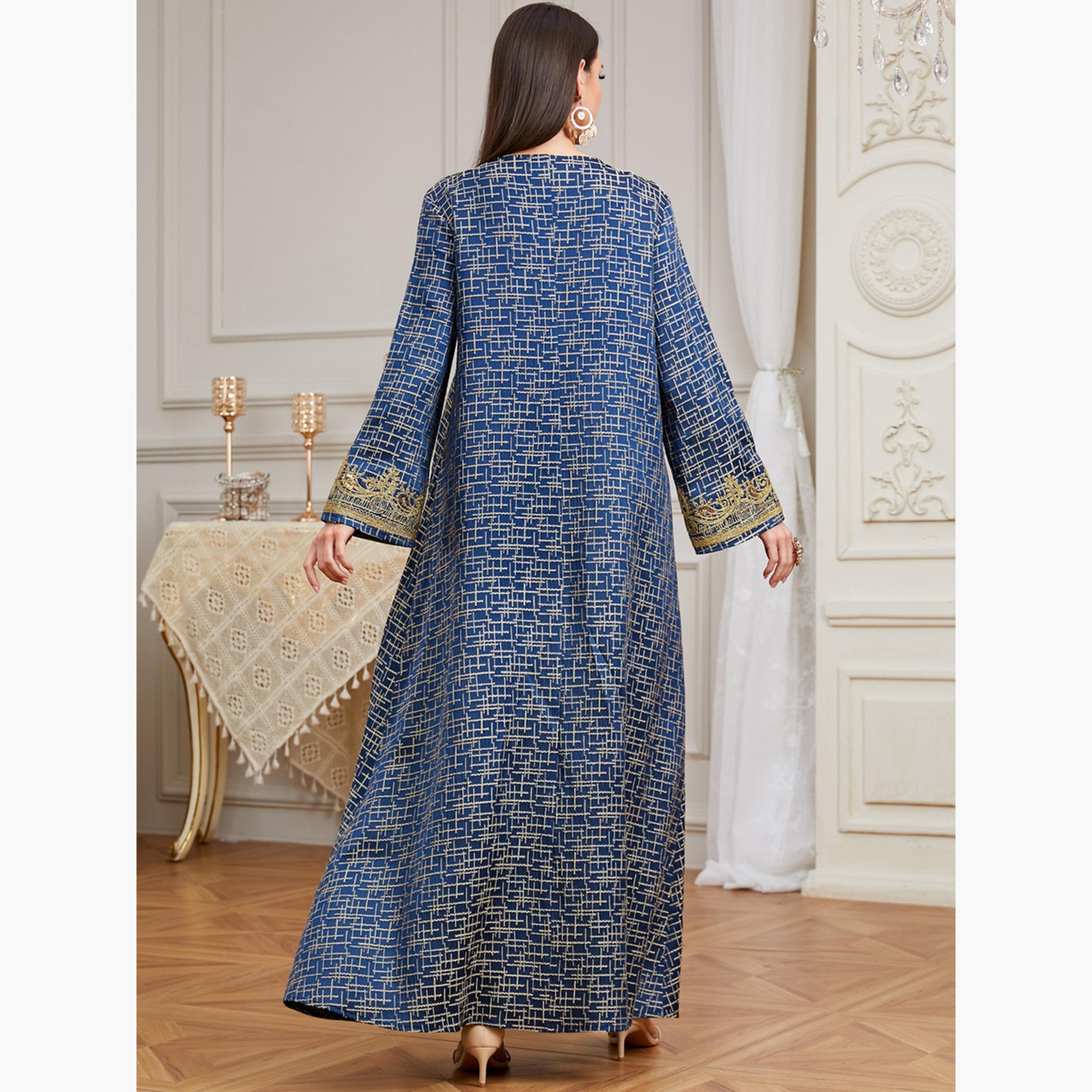 Take Two Women Texture Fabric Sequin Patch Detail Jalabiya-women-arabicclothing-jalabiyas-image-5