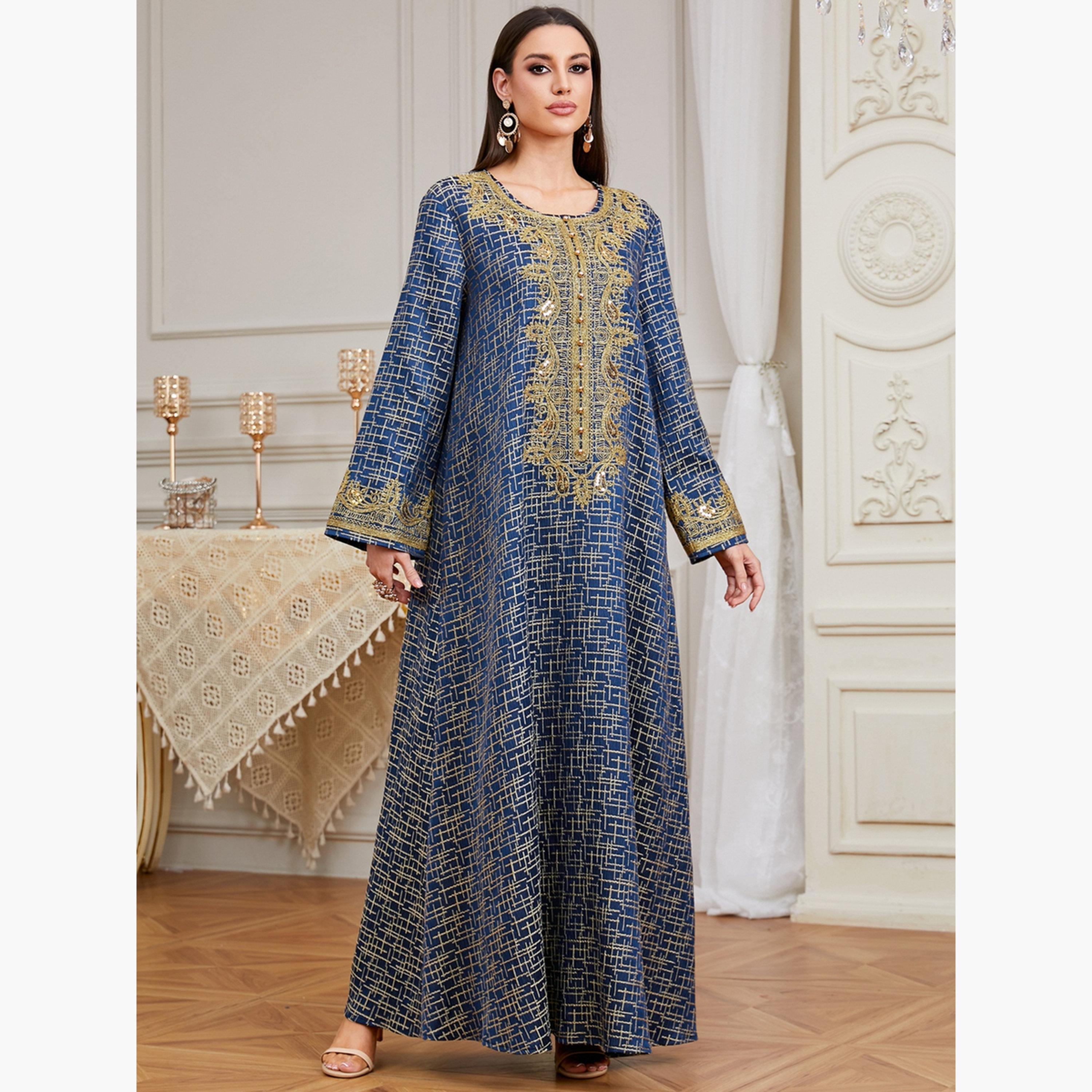 Take Two Women Texture Fabric Sequin Patch Detail Jalabiya-women-arabicclothing-jalabiyas-image-6