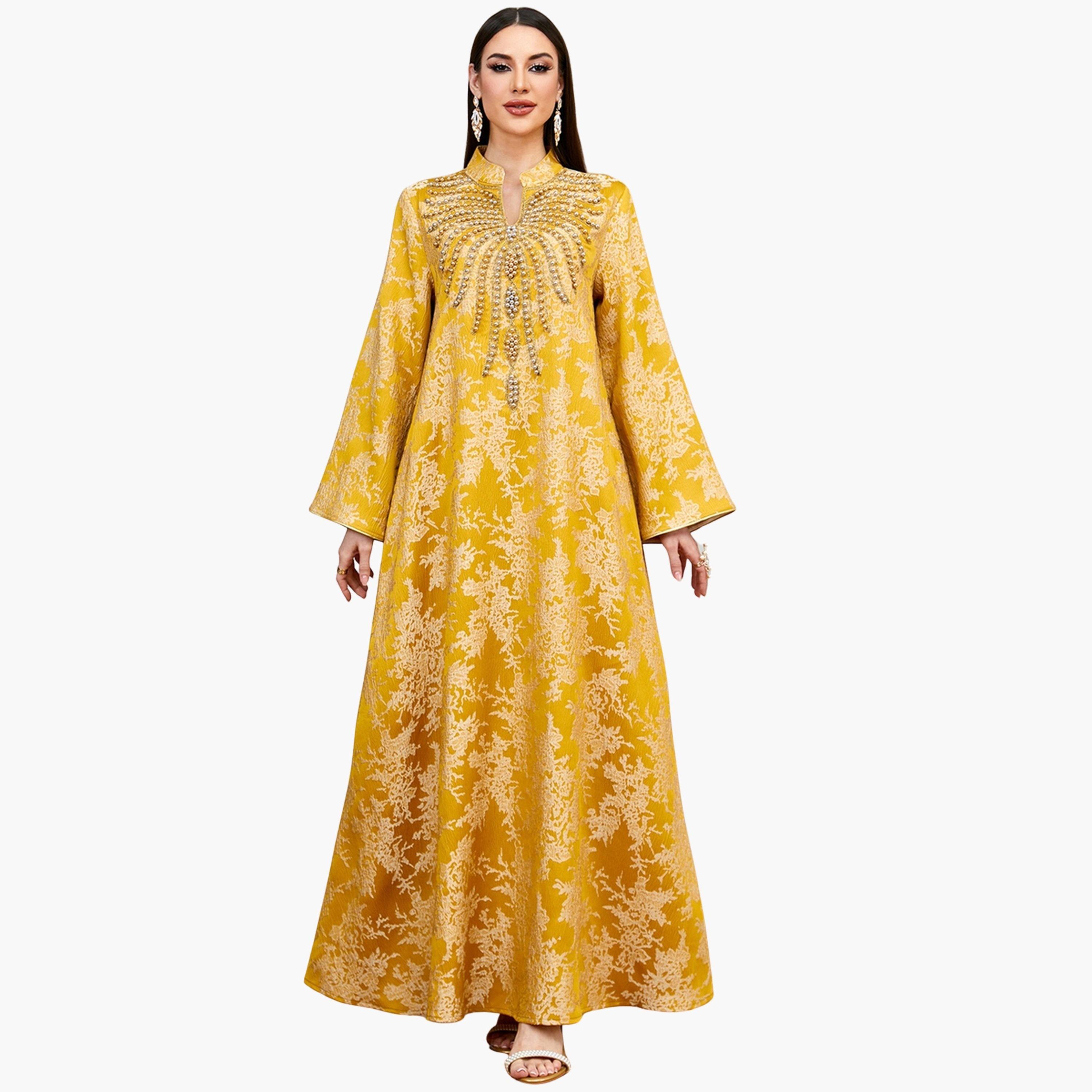 Take Two Women Texture Fabric Embellished Detail Jalabiya-women-arabicclothing-jalabiyas-image-1