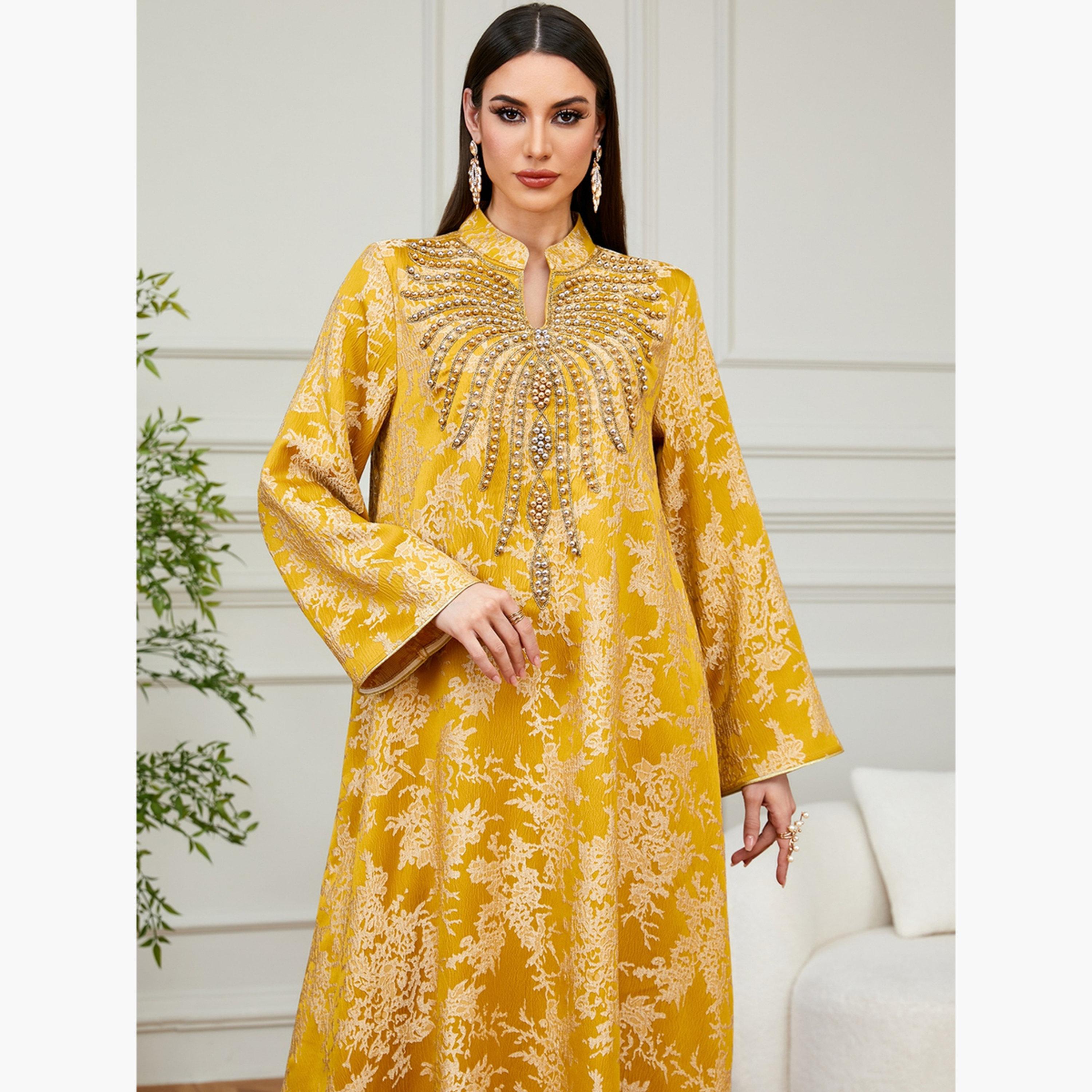Take Two Women Texture Fabric Embellished Detail Jalabiya-women-arabicclothing-jalabiyas-image-3